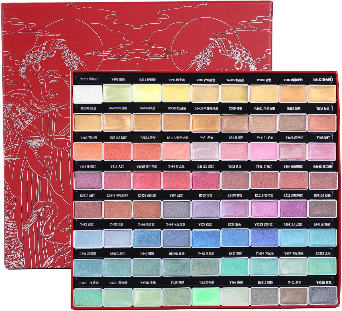 US Fulfillment - Paul Rubens Metallic Watercolor Paint Set 24/36/48/72 Colors, High Pigment