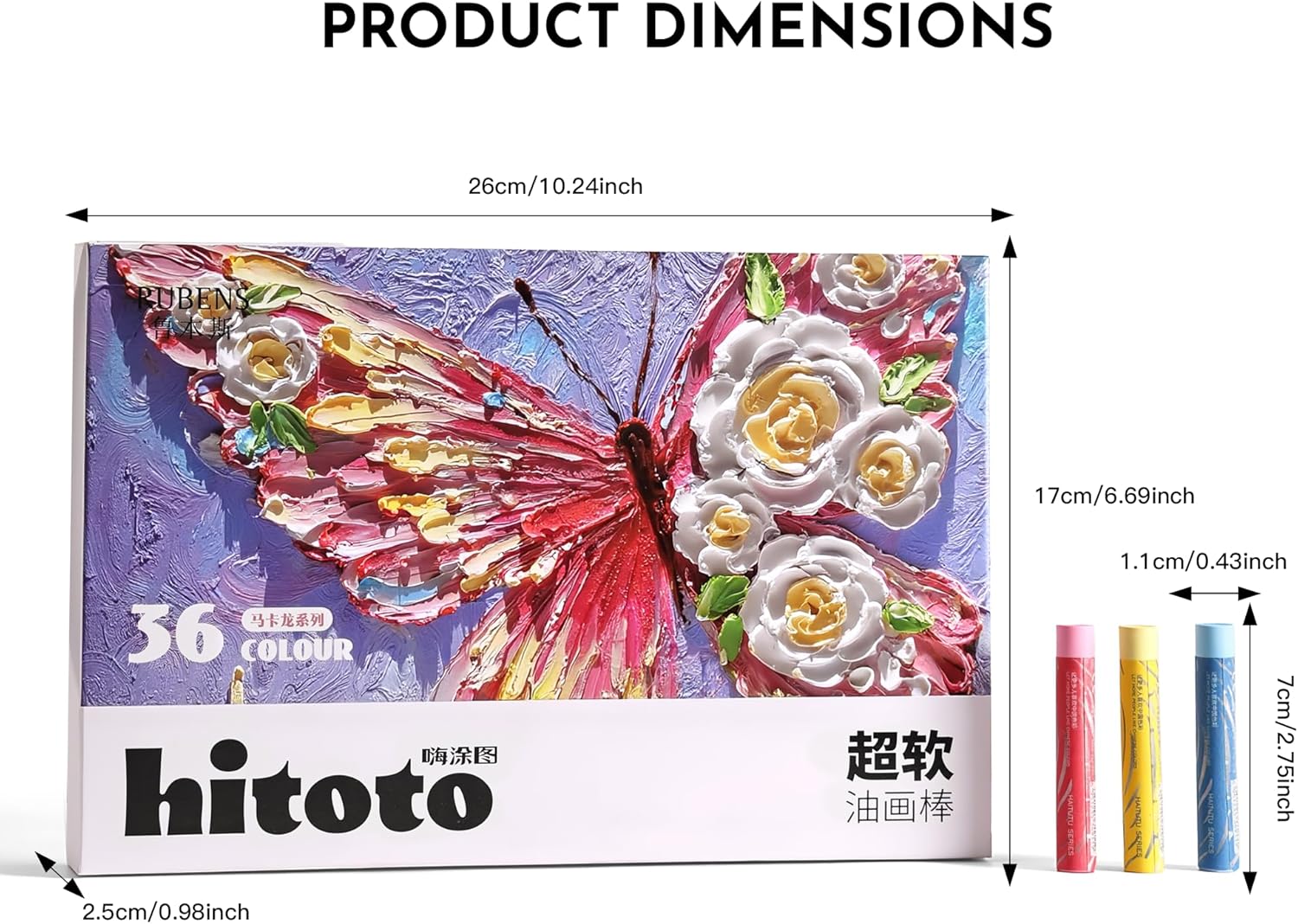 US Fulfillment - rubens Soft Oil Pastels Set ( 24 / 36 /48 colors )  (24 / 36 / 48 Macaron Colors), Creamy Texture Oil Pastelss for Drawing. Blending, Dreamy Art Supplies Gift for Adult, Beginners, Artists