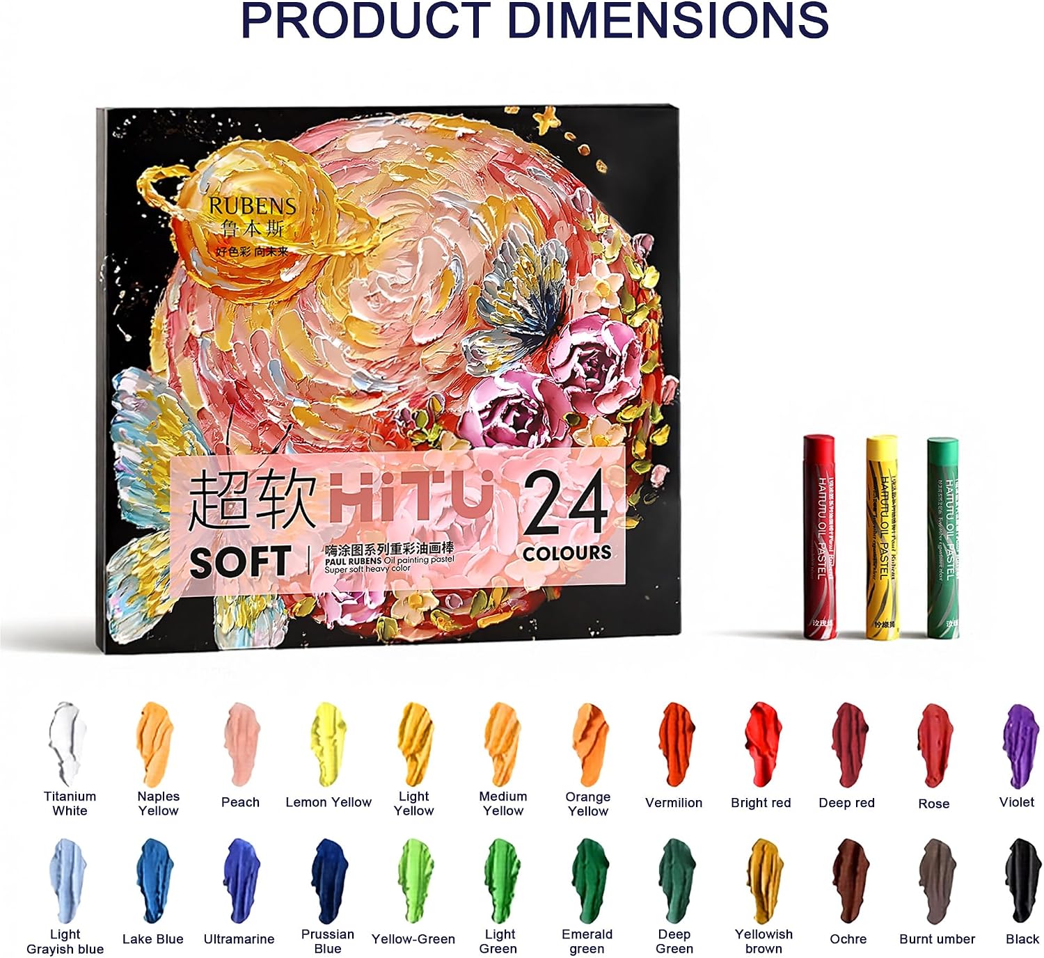 US Fulfillmen - Paul Rubens Oil Pastels Set of 48 Colors, Creamy & Easy Blending - 24 / 36  / 48 Colors / 48 Colors Set /  | 24 / 36 / 48 Macaron Colors | 24 / 48 Macaron Colors Set