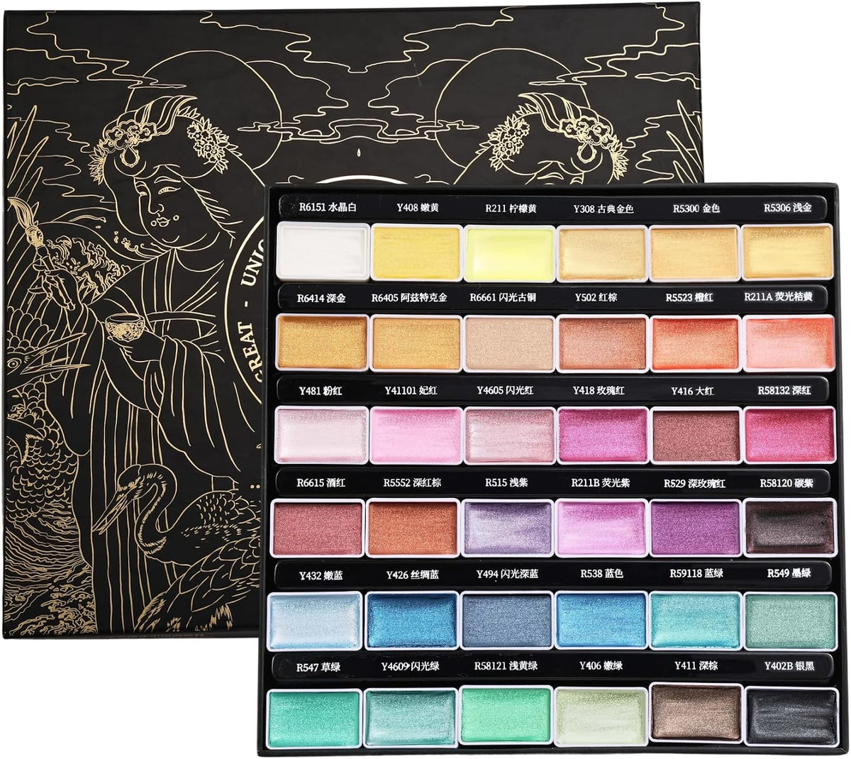 US Fulfillment - Paul Rubens Metallic Watercolor Paint Set 24/36/48/72 Colors, High Pigment