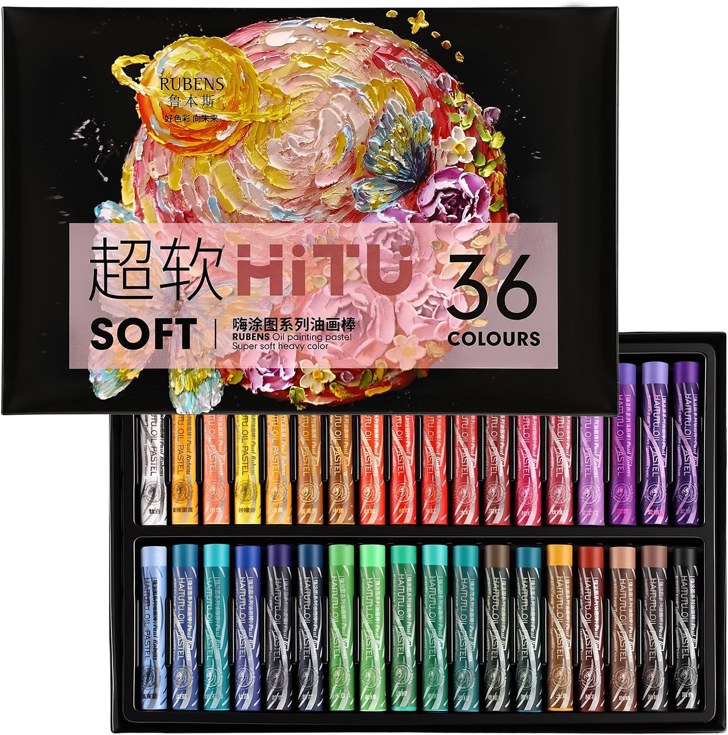 US Fulfillmen - Paul Rubens Oil Pastels Set of 48 Colors, Creamy & Easy Blending - 24 / 36  / 48 Colors / 48 Colors Set /  | 24 / 36 / 48 Macaron Colors | 24 / 48 Macaron Colors Set