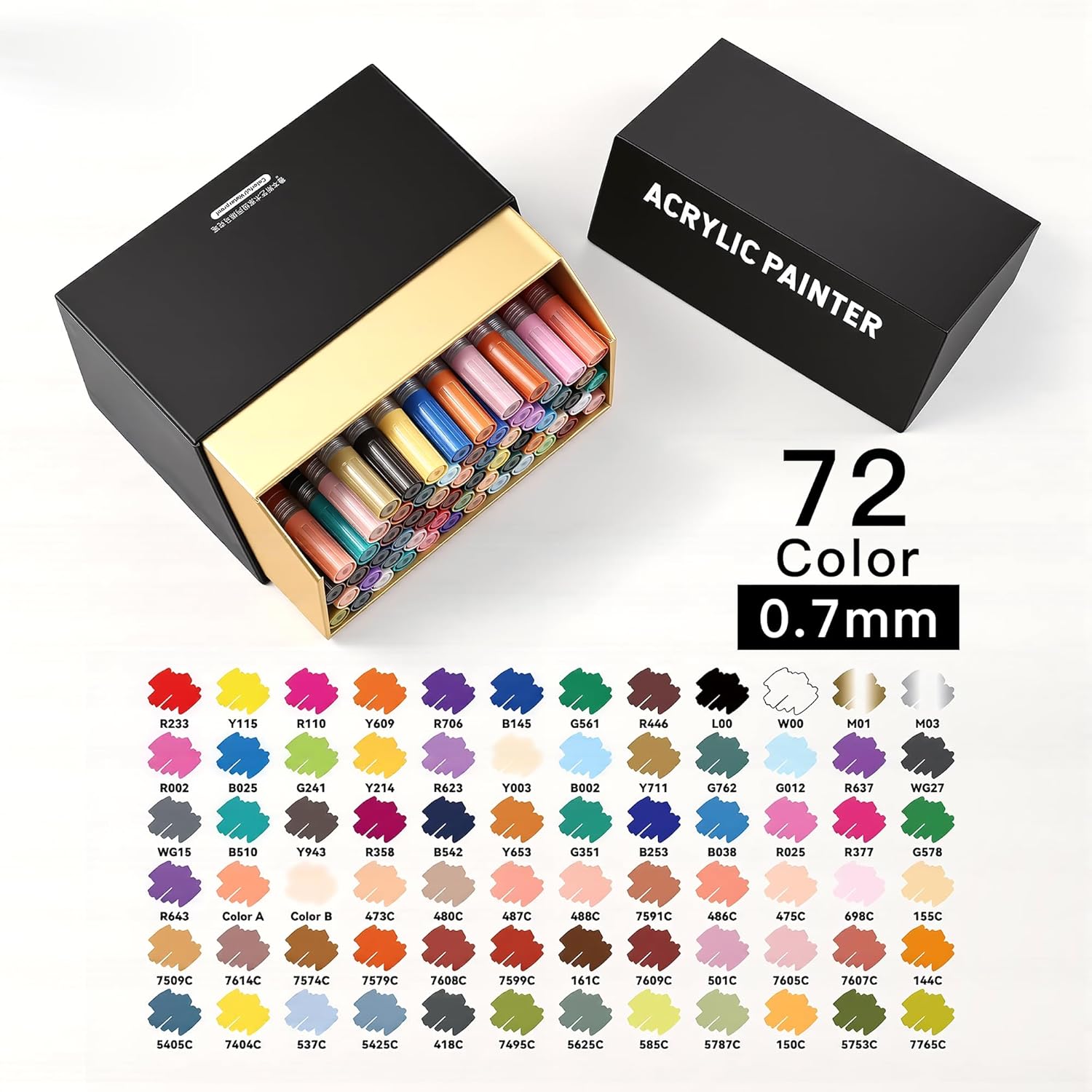 US Fulfillment - Paul Rubens 24 / 48 / 60 / 72 Colors Acrylic Paint Markers 0.7mm Fine Tip Waterpro