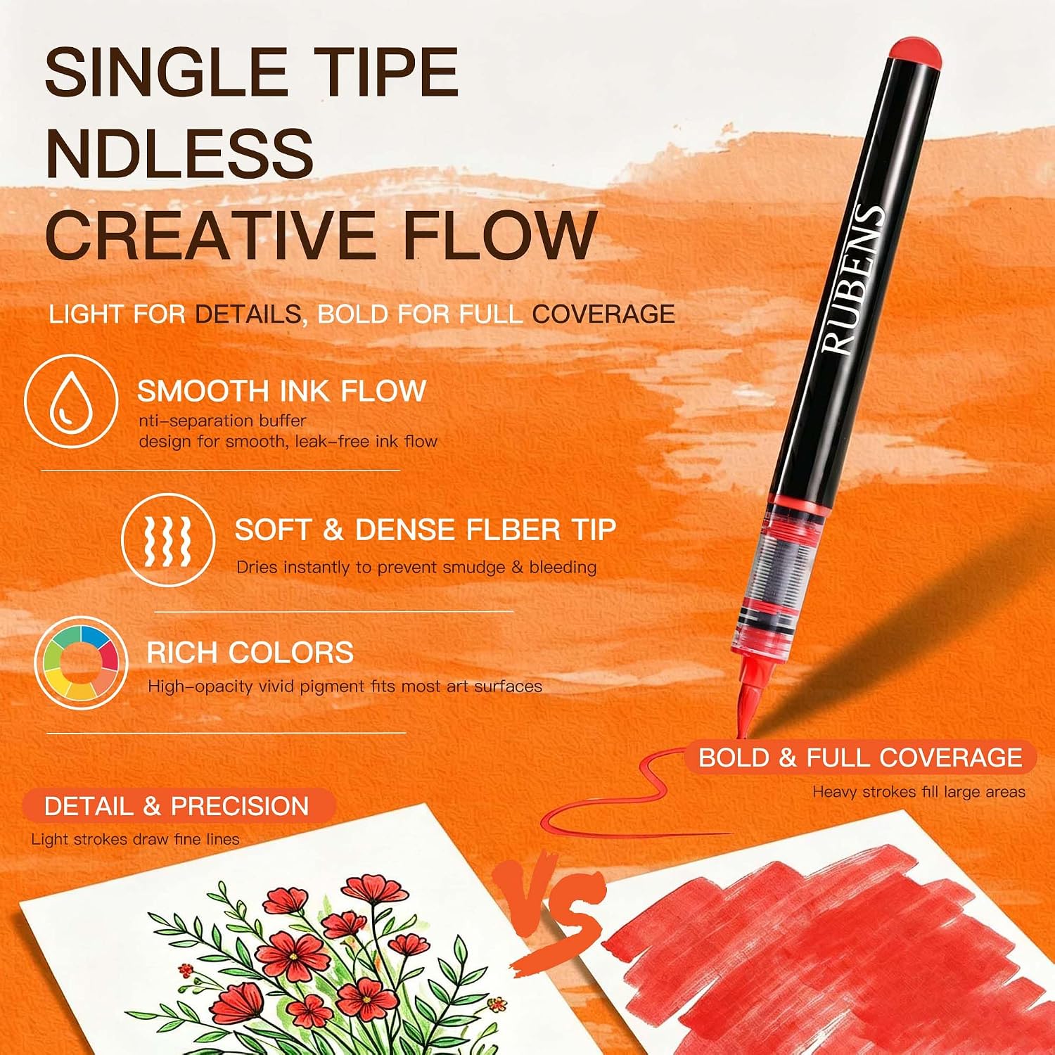US Fulfillmen - Paul Rubens 48 Colors Acrylic Paint Markers with Canvas Bag