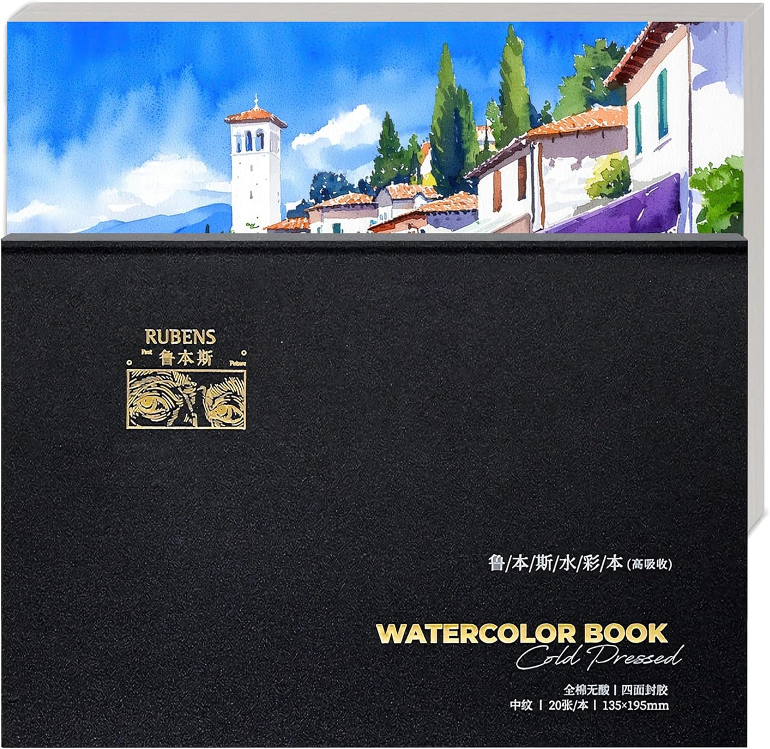 US Fulfillment - Paul Rubens Watercolor Paper Block 5.3x7.6in / 10.6x 14.5in  16K / 32K - Hot / Cold Pressed Press 20 Sheets 14