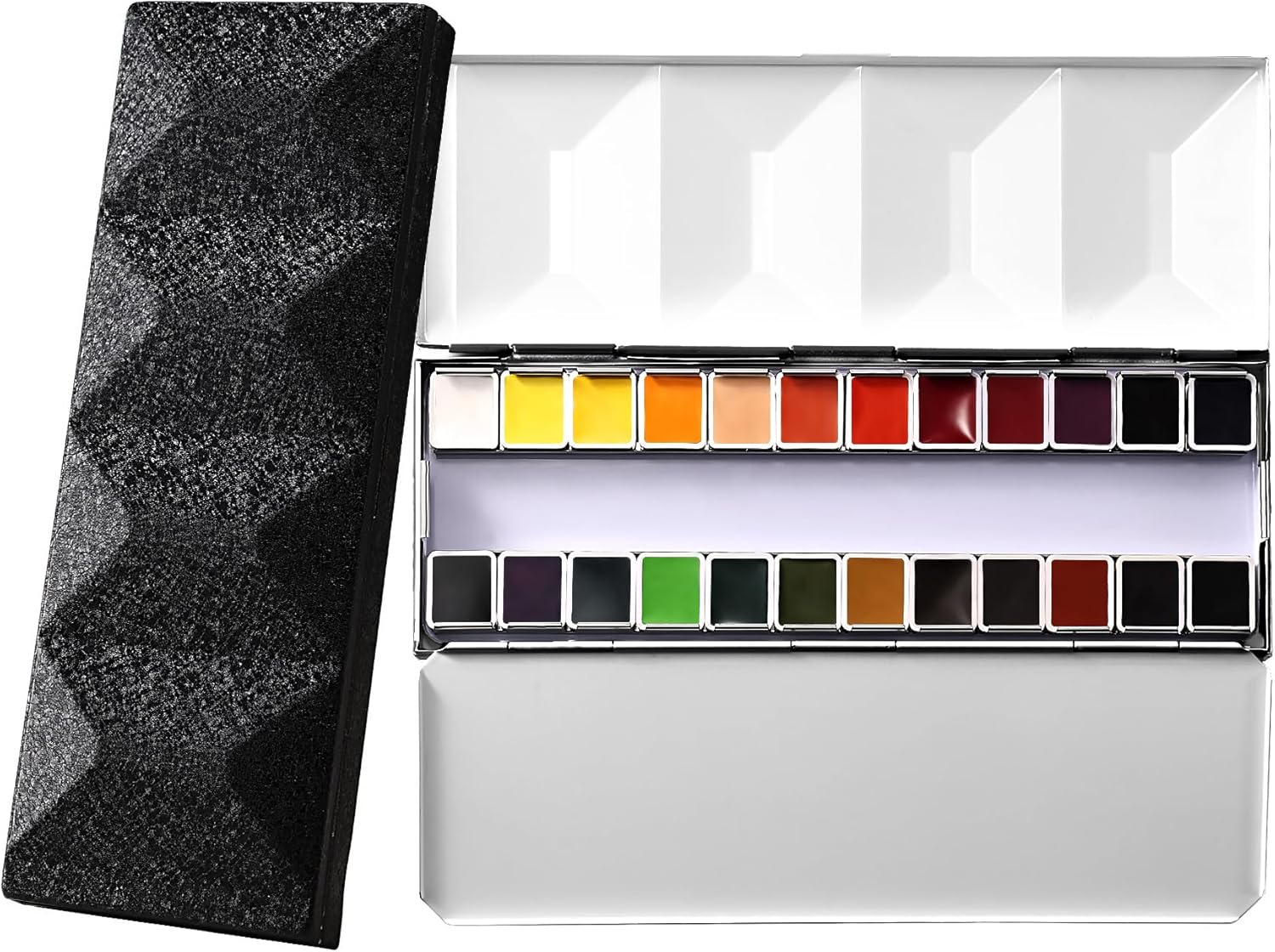 US Fulfillment - Paul Rubens Watercolor Paint Set 24 Colors Black / Moonlight / Peacock / Pink / Red