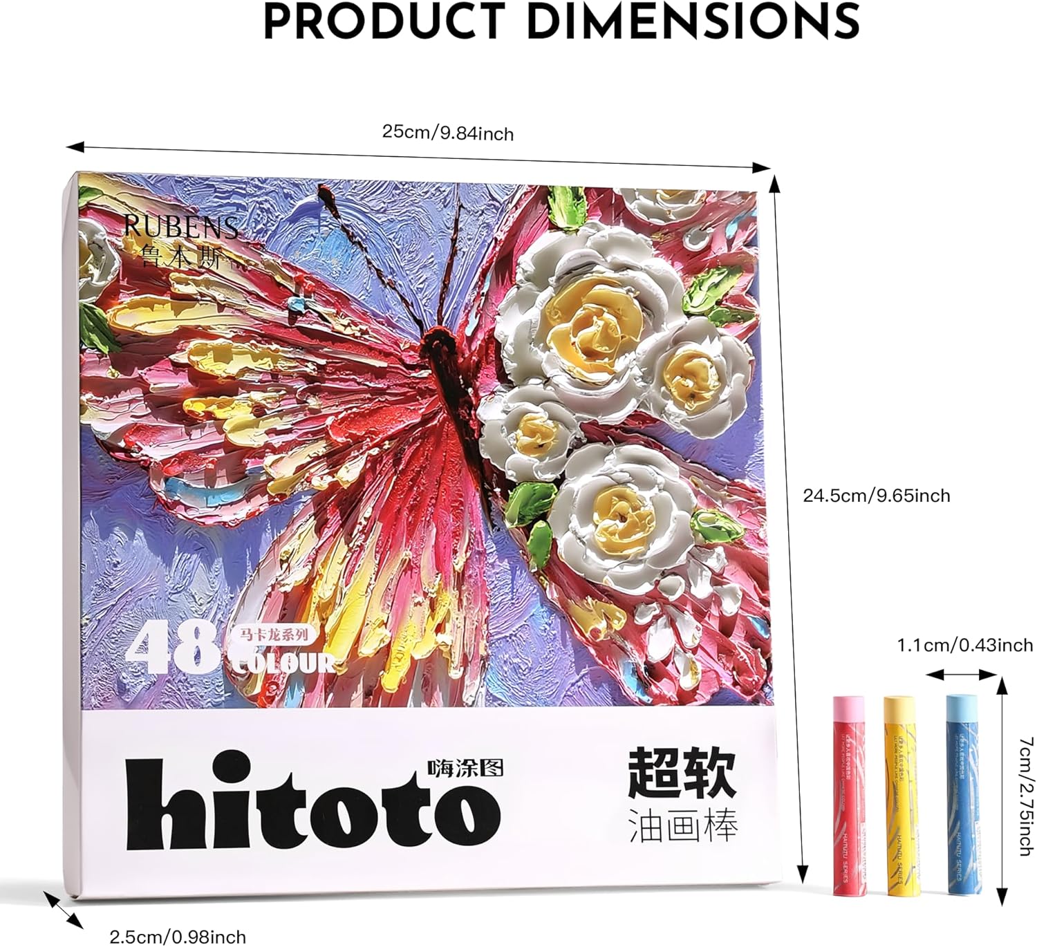 US Fulfillment - rubens Soft Oil Pastels Set ( 24 / 36 /48 colors )  (24 / 36 / 48 Macaron Colors), Creamy Texture Oil Pastelss for Drawing. Blending, Dreamy Art Supplies Gift for Adult, Beginners, Artists
