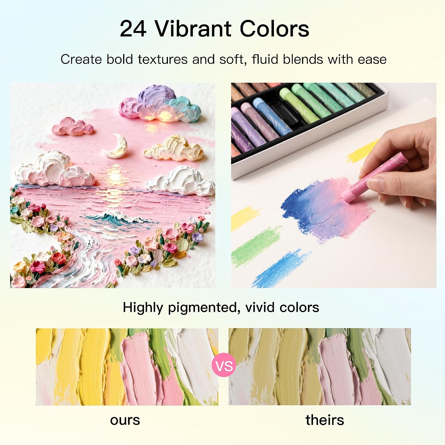 US Fulfillmen - Paul Rubens Oil Pastels Set of 48 Colors, Creamy & Easy Blending - 24 / 36  / 48 Colors / 48 Colors Set /  | 24 / 36 / 48 Macaron Colors | 24 / 48 Macaron Colors Set