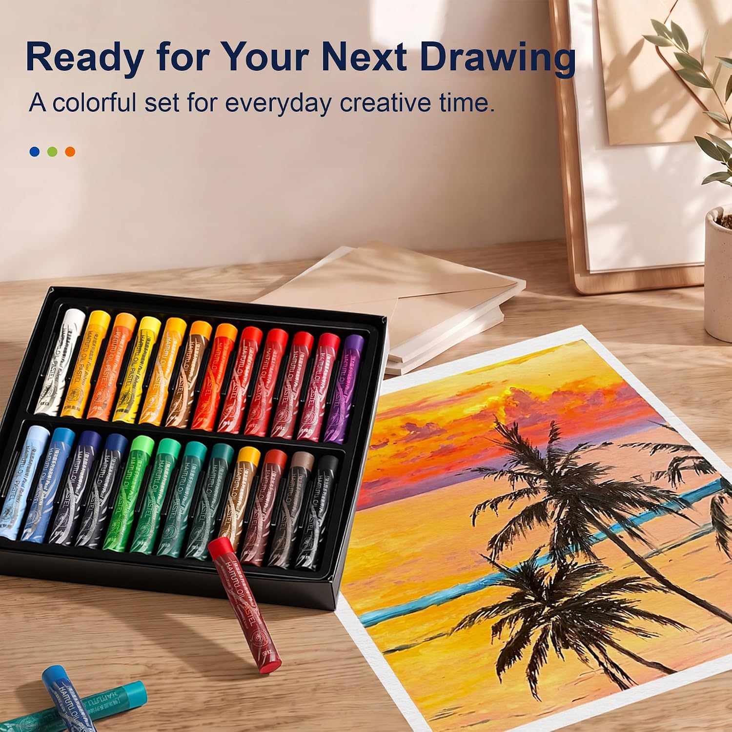 US Fulfillmen - Paul Rubens Oil Pastels Set of 48 Colors, Creamy & Easy Blending - 24 / 36  / 48 Colors / 48 Colors Set /  | 24 / 36 / 48 Macaron Colors | 24 / 48 Macaron Colors Set