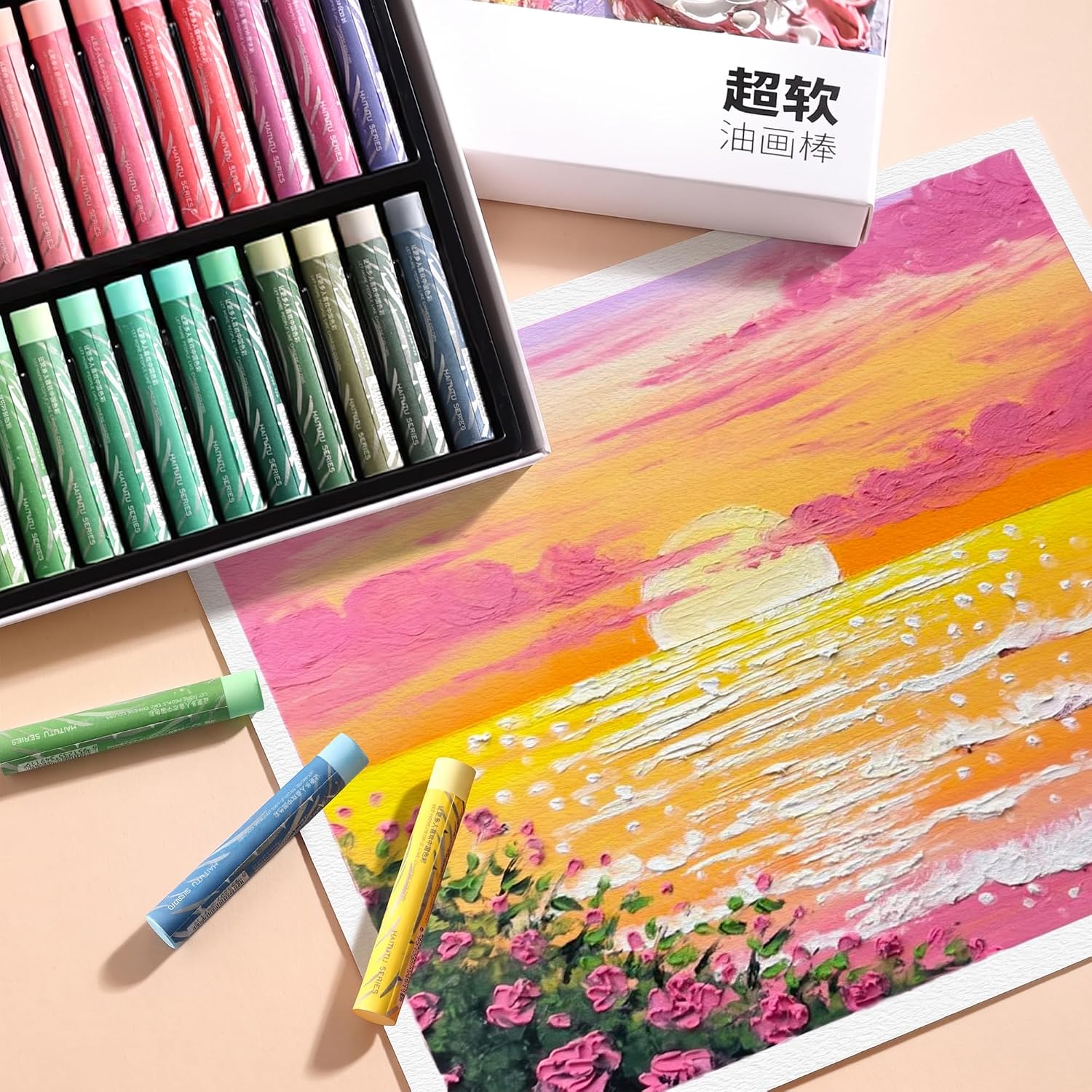 US Fulfillmen - Paul Rubens Oil Pastels Set of 48 Colors, Creamy & Easy Blending - 24 / 36  / 48 Colors / 48 Colors Set /  | 24 / 36 / 48 Macaron Colors | 24 / 48 Macaron Colors Set