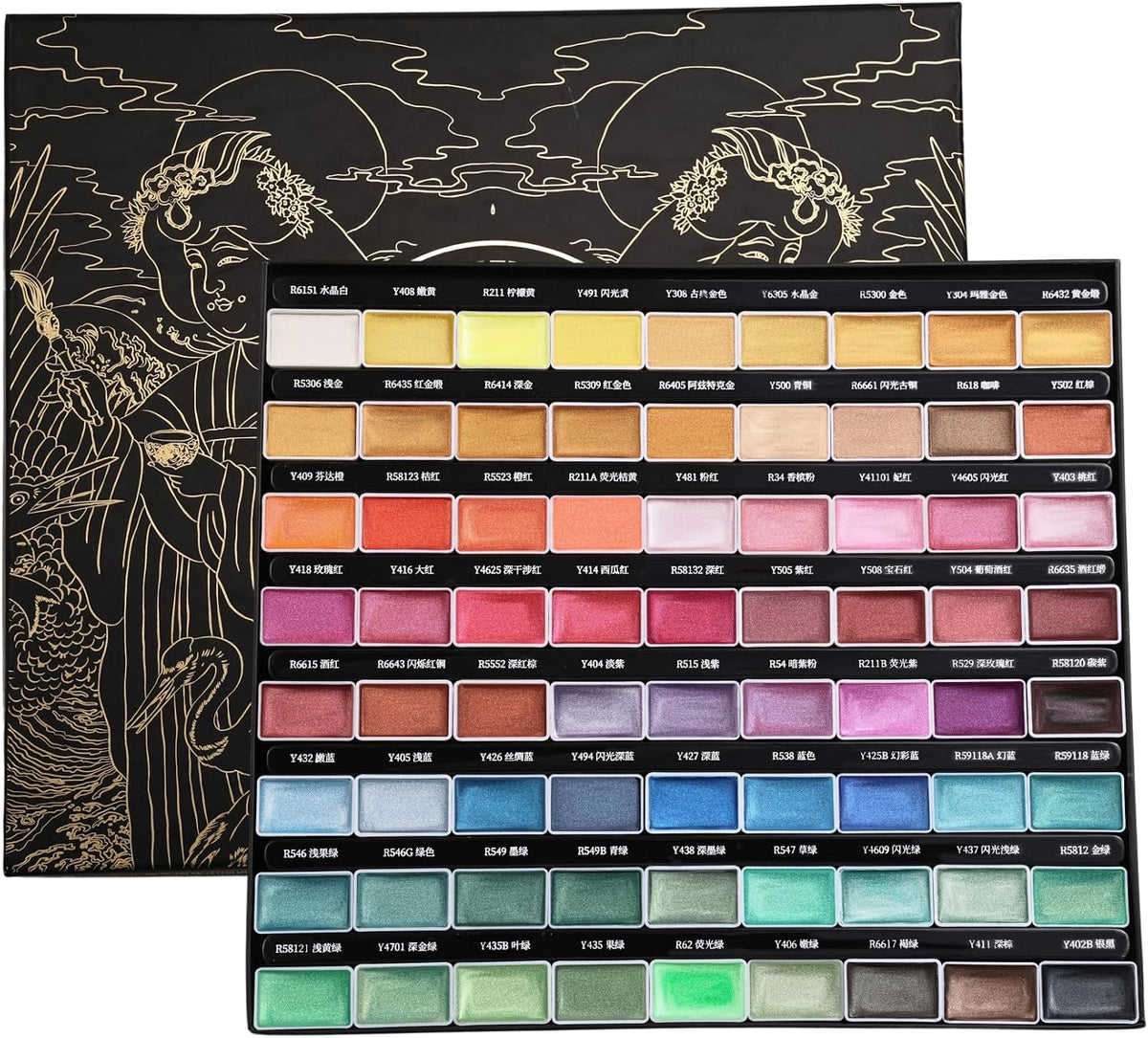 US Fulfillment - Paul Rubens Metallic Watercolor Paint Set 24/36/48/72 Colors, High Pigment
