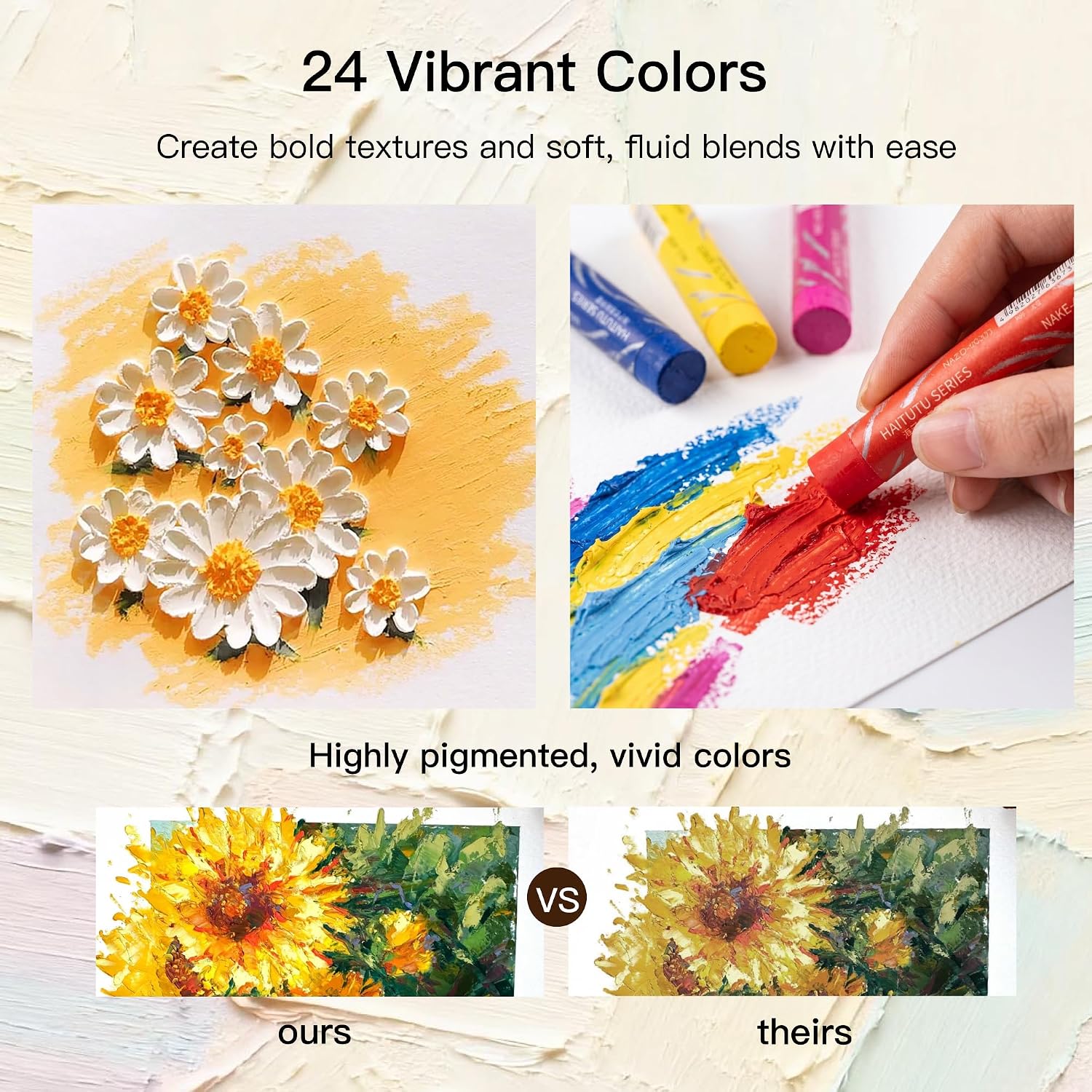 US Fulfillmen - Paul Rubens Oil Pastels Set of 48 Colors, Creamy & Easy Blending - 24 / 36  / 48 Colors / 48 Colors Set /  | 24 / 36 / 48 Macaron Colors | 24 / 48 Macaron Colors Set