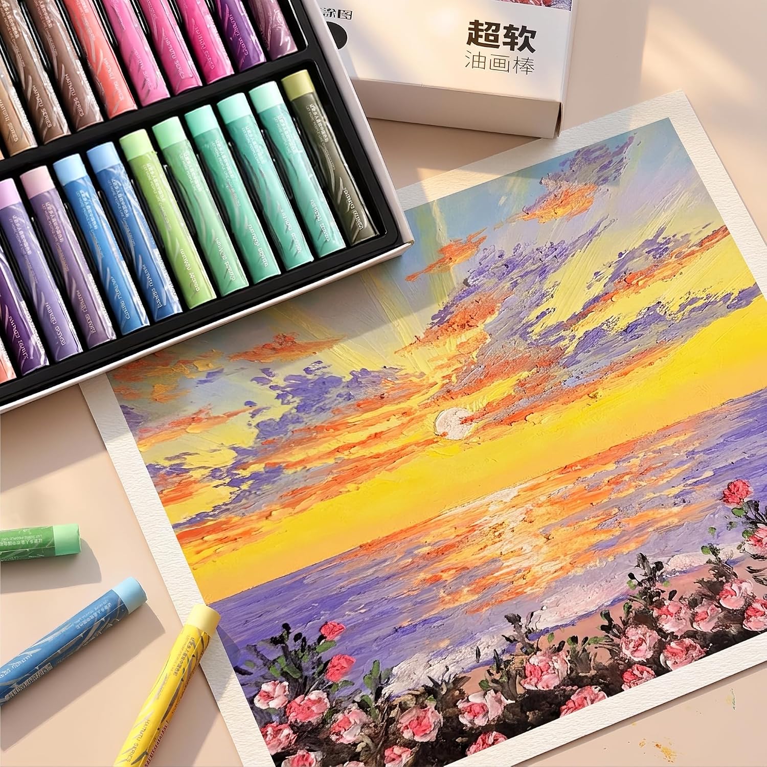US Fulfillmen - Paul Rubens Oil Pastels Set of 48 Colors, Creamy & Easy Blending - 24 / 36  / 48 Colors / 48 Colors Set /  | 24 / 36 / 48 Macaron Colors | 24 / 48 Macaron Colors Set