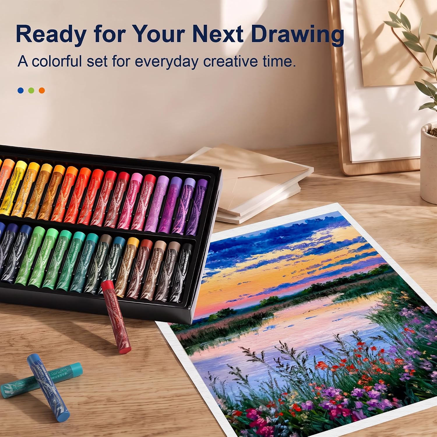 US Fulfillmen - Paul Rubens Oil Pastels Set of 48 Colors, Creamy & Easy Blending - 24 / 36  / 48 Colors / 48 Colors Set /  | 24 / 36 / 48 Macaron Colors | 24 / 48 Macaron Colors Set