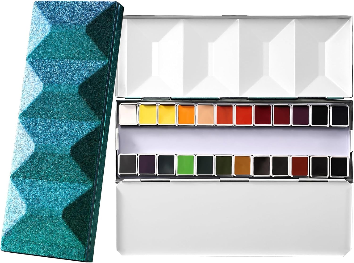 US Fulfillment - Paul Rubens Watercolor Paint Set 24 Colors Black / Moonlight / Peacock / Pink / Red