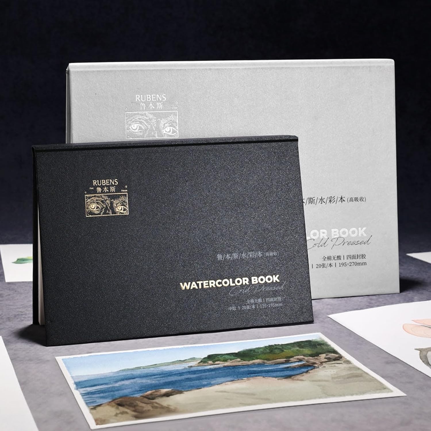 US Fulfillment - Paul Rubens Watercolor Paper Block 5.3x7.6in / 10.6x 14.5in  16K / 32K - Hot / Cold Pressed Press 20 Sheets 14