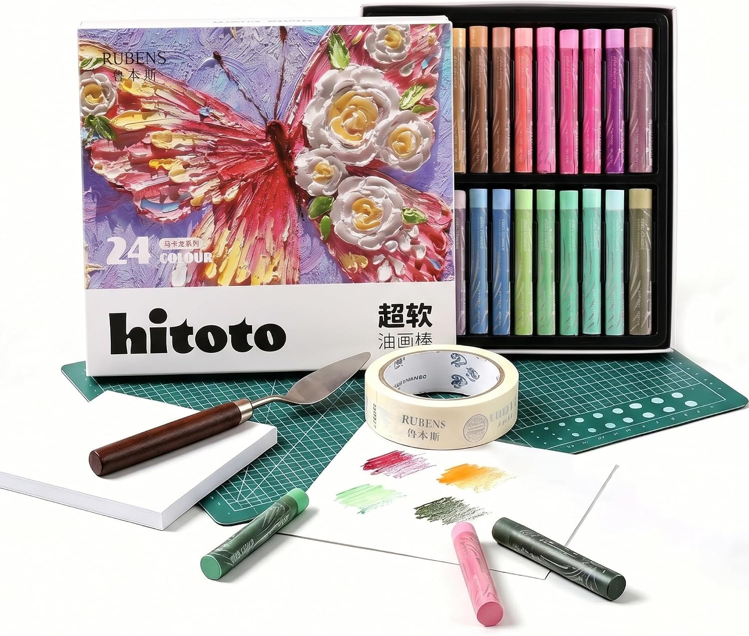 US Fulfillmen - Paul Rubens Oil Pastels Set of 48 Colors, Creamy & Easy Blending - 24 / 36  / 48 Colors / 48 Colors Set /  | 24 / 36 / 48 Macaron Colors | 24 / 48 Macaron Colors Set