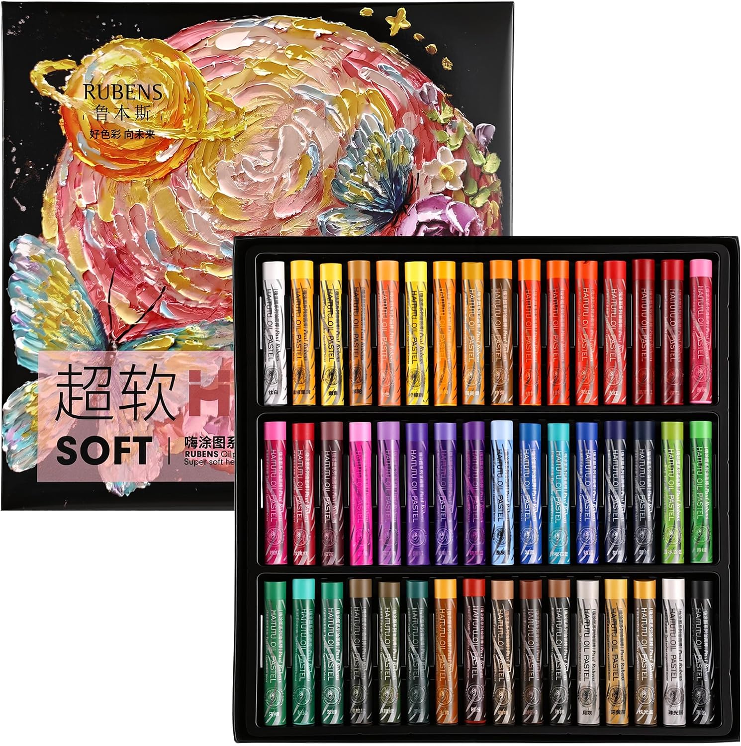 US Fulfillmen - Paul Rubens Oil Pastels Set of 48 Colors, Creamy & Easy Blending - 24 / 36  / 48 Colors / 48 Colors Set /  | 24 / 36 / 48 Macaron Colors | 24 / 48 Macaron Colors Set