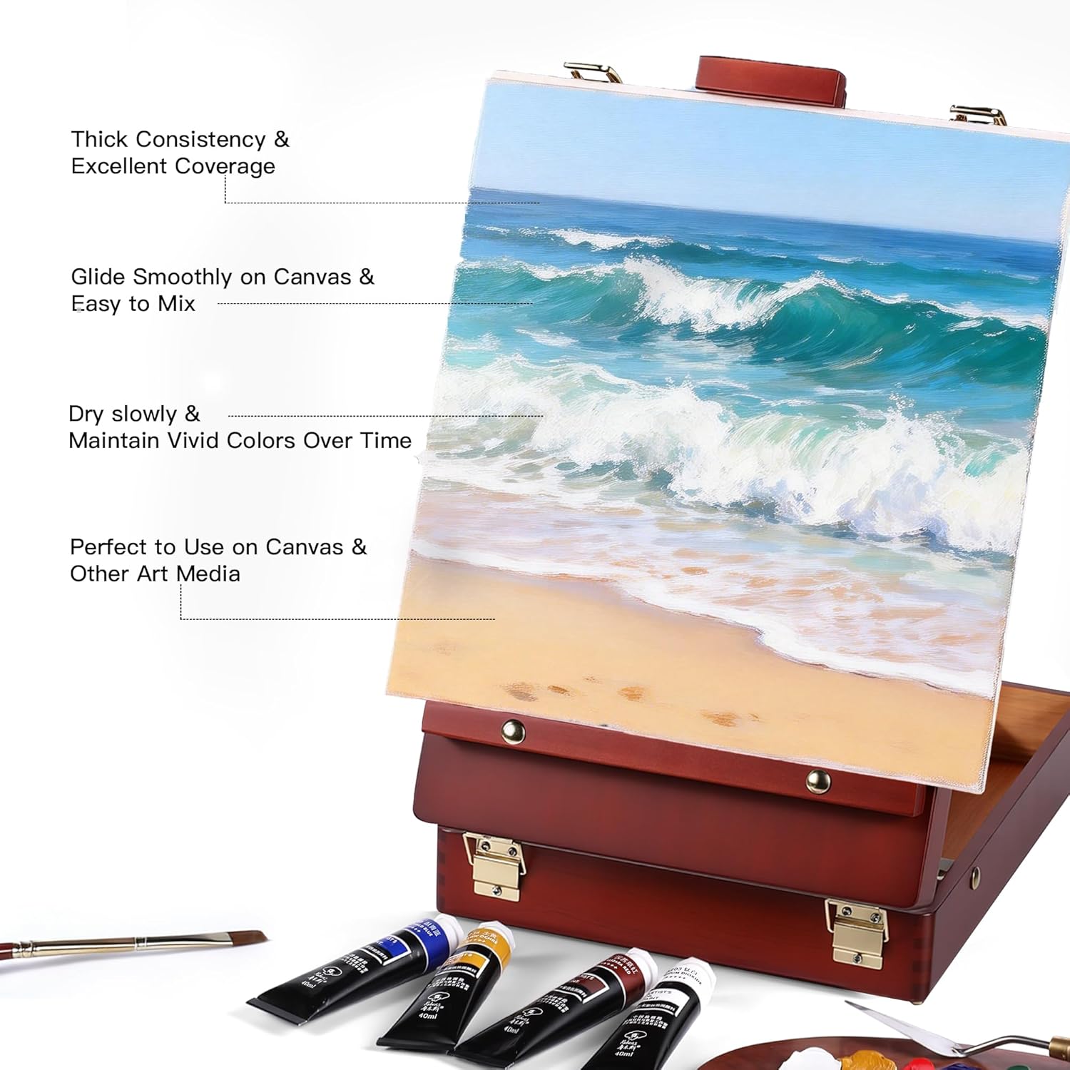 US Fulfillment - rubens Artist Oil Paint Set 10 Colors, 40ml Large Capacity Tubes Oil Color Paint for Canvas, Professional Oil Painting Colors, Landscape / Standard / Portrait /  Still Life Colors Oil Based Paint Supplies for Artists, Beginners