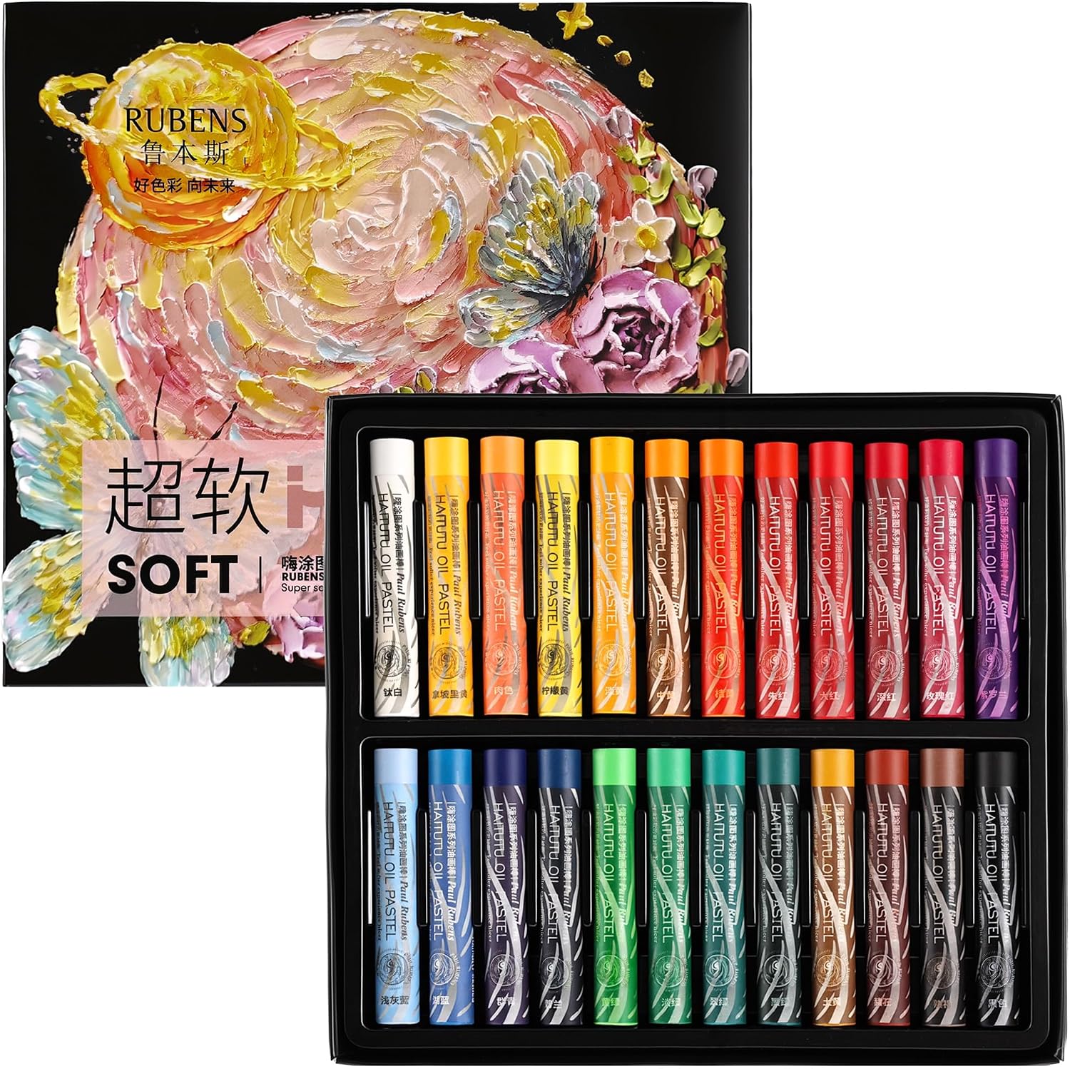 US Fulfillmen - Paul Rubens Oil Pastels Set of 48 Colors, Creamy & Easy Blending - 24 / 36  / 48 Colors / 48 Colors Set /  | 24 / 36 / 48 Macaron Colors | 24 / 48 Macaron Colors Set