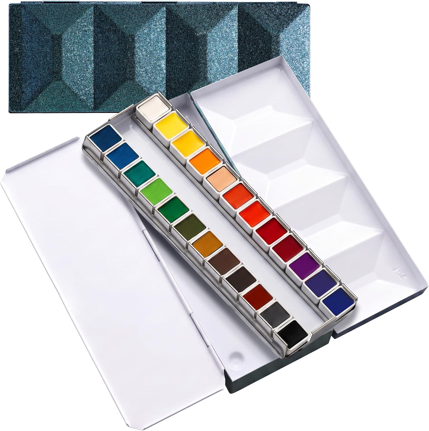 US Fulfillment - Paul Rubens Watercolor Paint Set 24 Colors Black / Moonlight / Peacock / Pink / Red