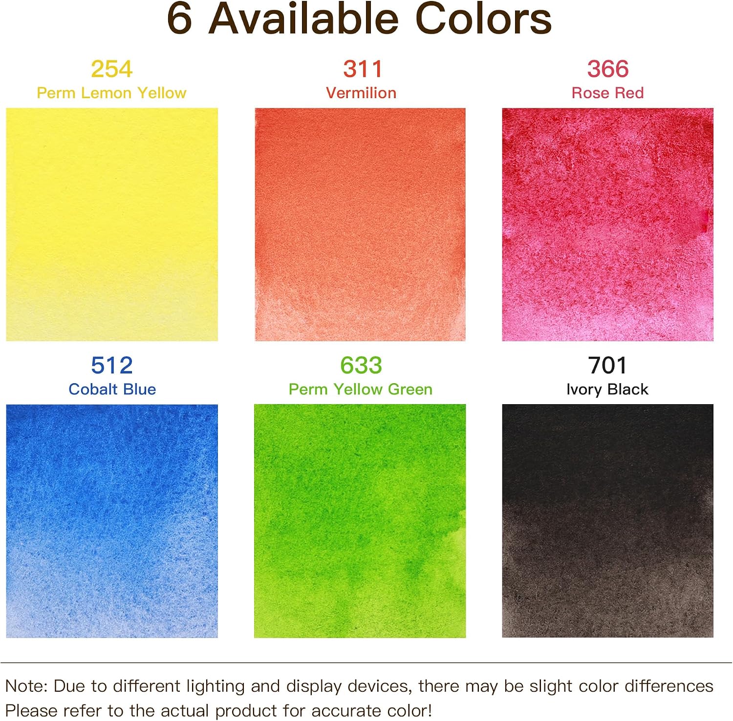 US Fulfillmen - Paul Rubens Artist Watercolor Paint Set, 6 Colors 5ml Tubes, Ideal for Travel