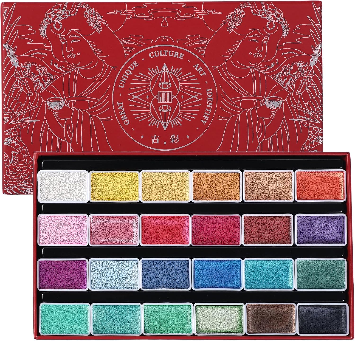 US Fulfillment - rubens Professional Watercolor Paint Set & Paper Block - 6 / 12 / 24 / 36 / 48 / 60 / 72 Colors - Metallic & Solid Pigment - Cotton Watercolor Paper Sketchbook - All Variations