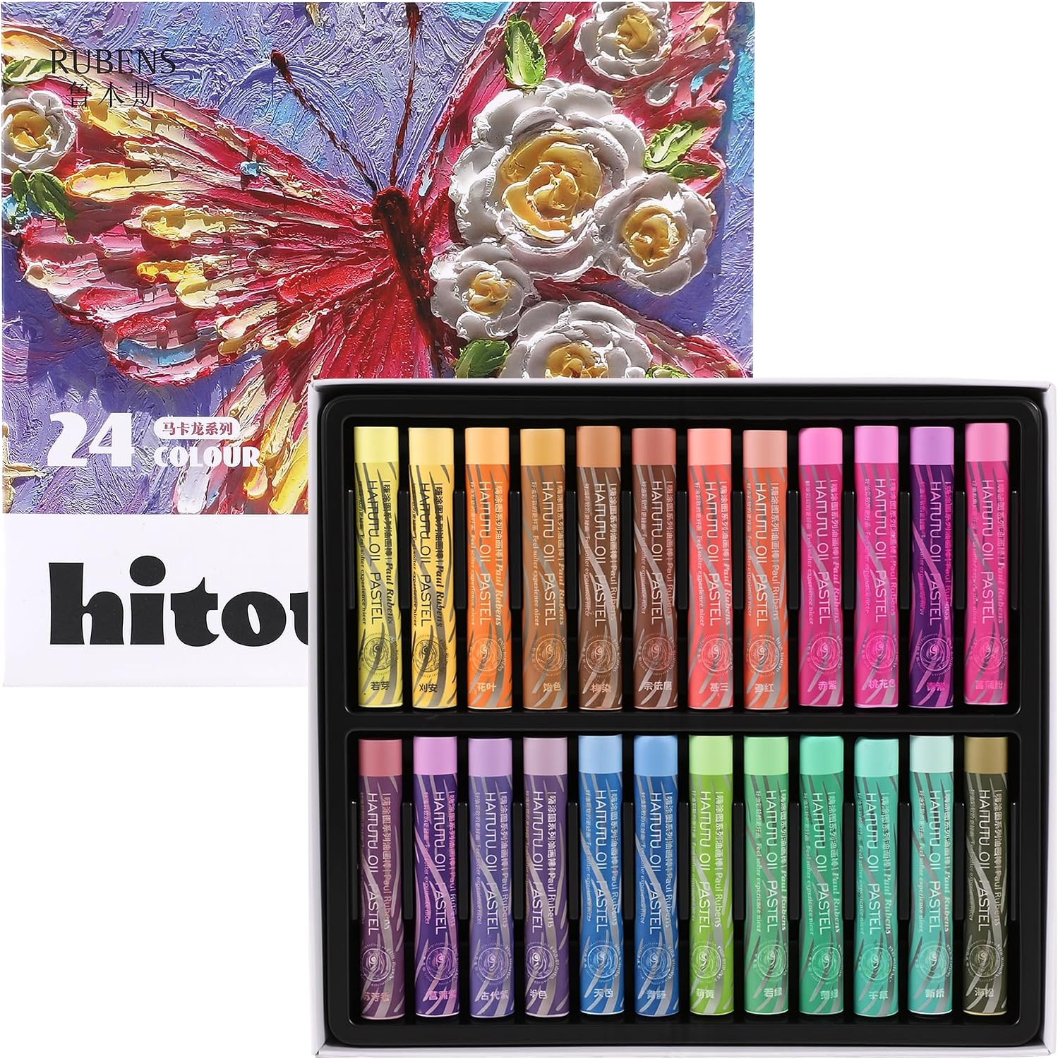 US Fulfillmen - Paul Rubens Oil Pastels Set of 48 Colors, Creamy &amp; Easy Blending - 24 / 36  / 48 Colors / 48 Colors Set /  | 24 / 36 / 48 Macaron Colors | 24 / 48 Macaron Colors Set
