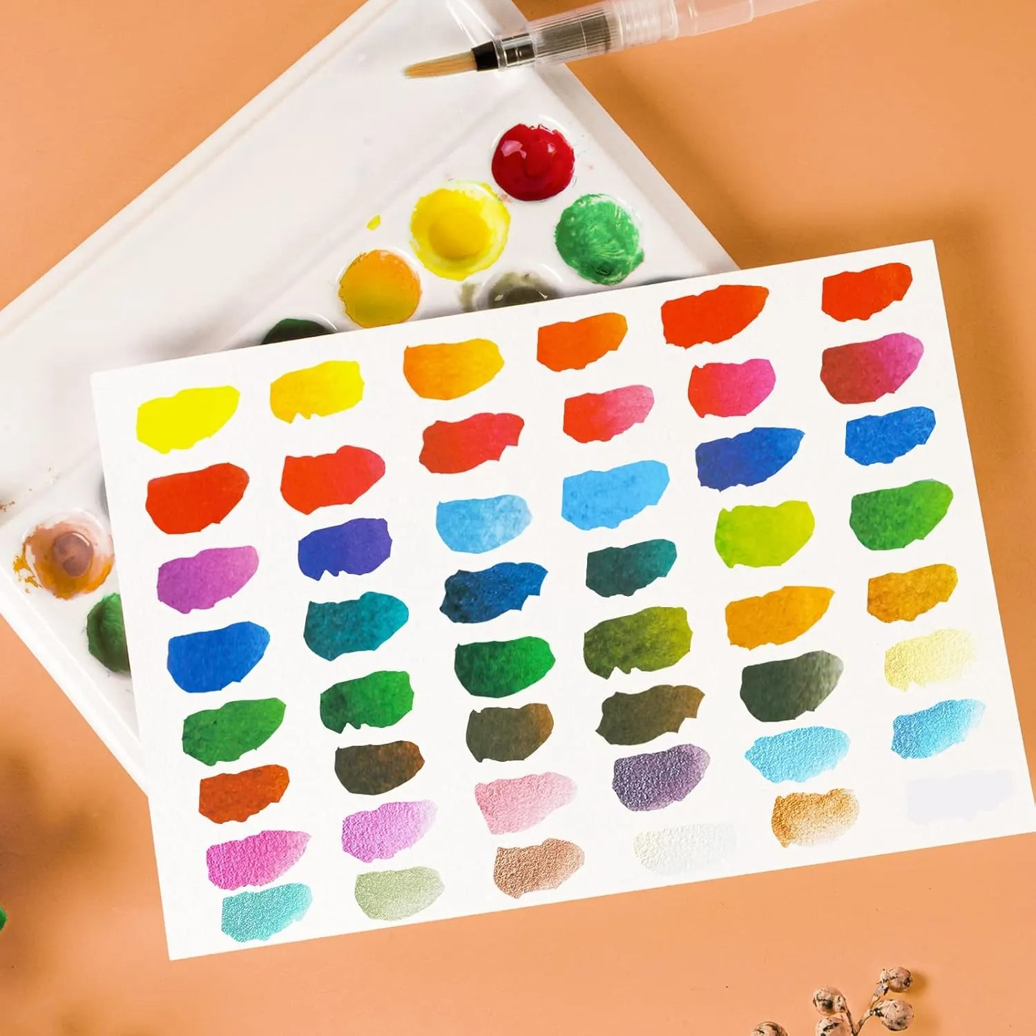 Paul Rubens Metallic Glitter Watercolor Paint Set Bundle Set 48 Colors