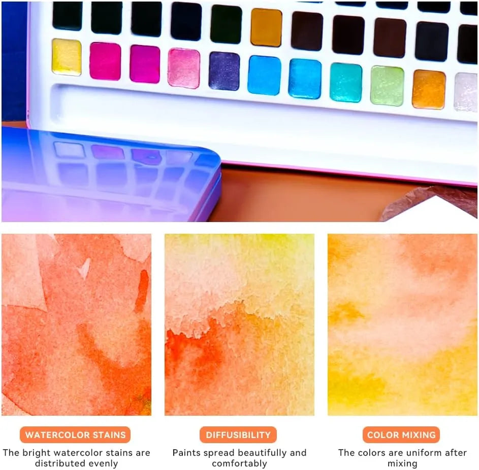 Paul Rubens Metallic Glitter Watercolor Paint Set Bundle Set 48 Colors