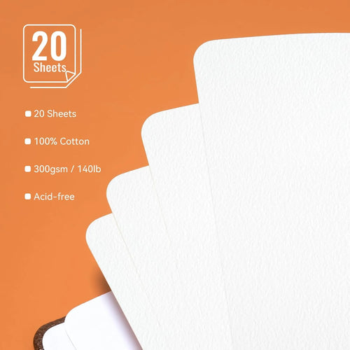 Paul Rubens Acid-Free Watercolor Paper 20 Sheets 100 Cotton (Cold Press Journal)