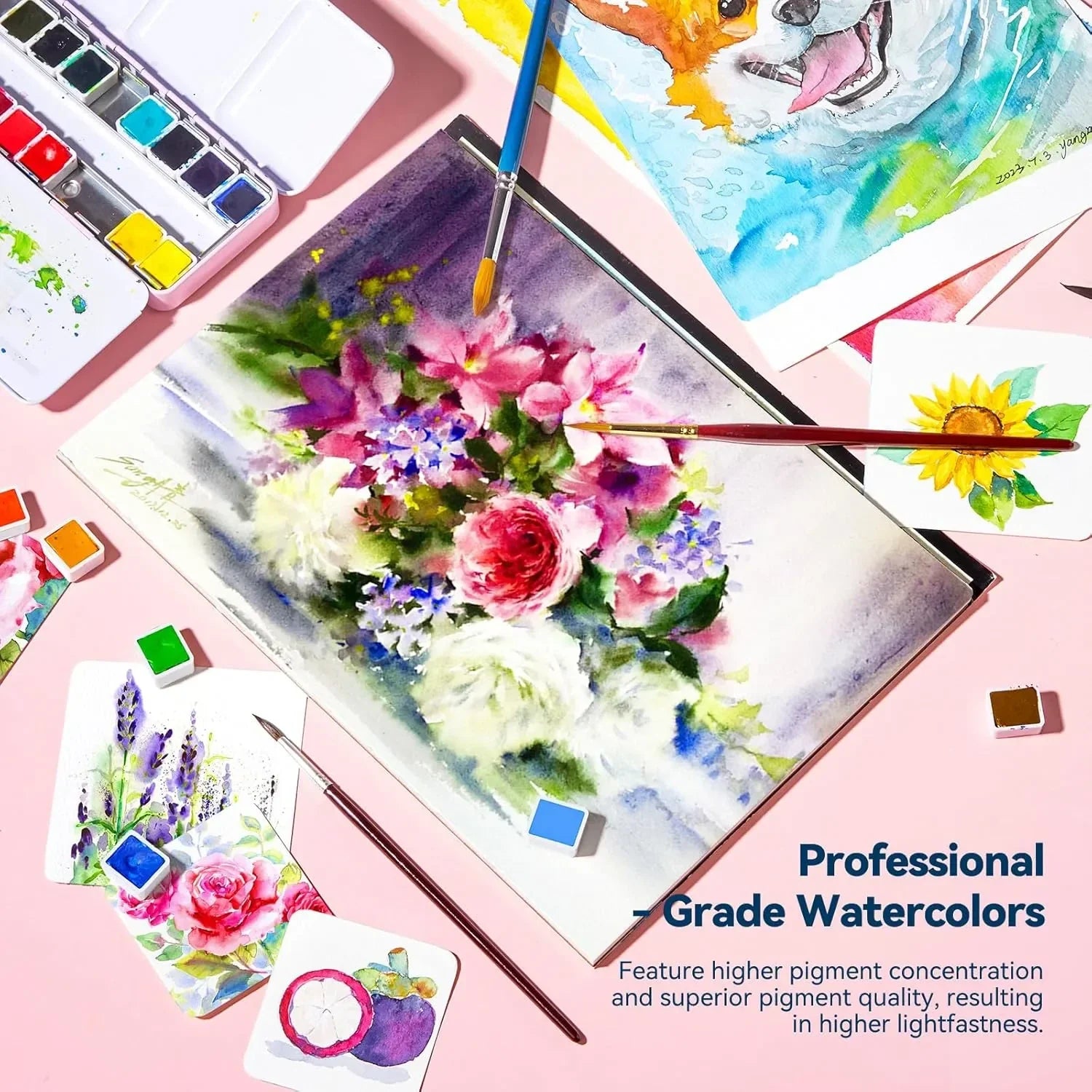 Paul Rubens 24 Vivid Floral Colors Watercolor Paint 0 2 4 6 Synthet