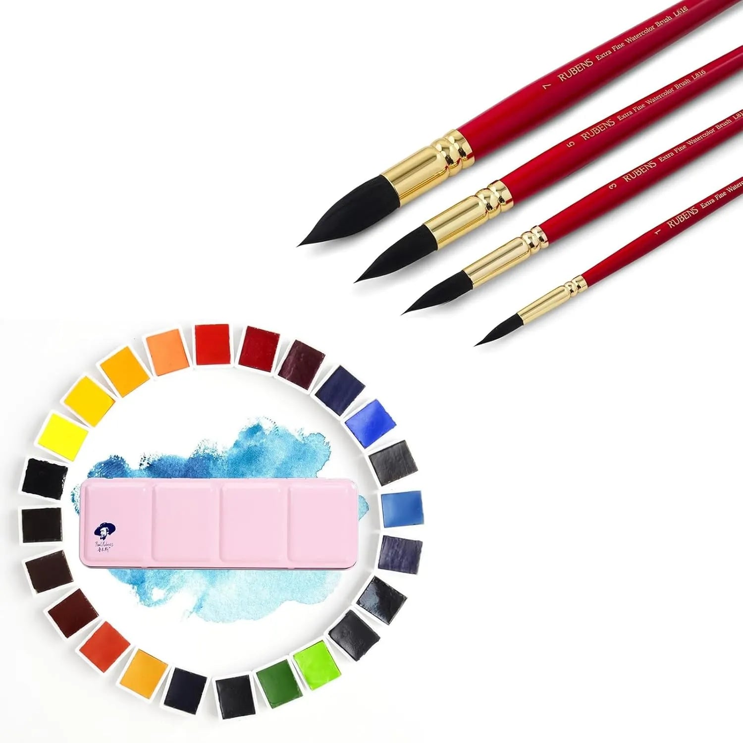 Paul Rubens Professional Watercolor Paint Set Bundle Set 24 Colors