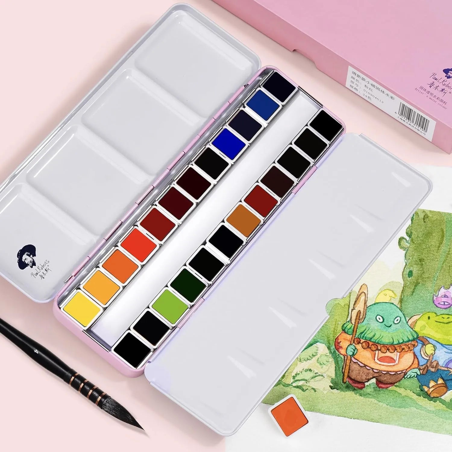 Paul Rubens Professional Watercolor Paint Set Bundle Set 24 Colors