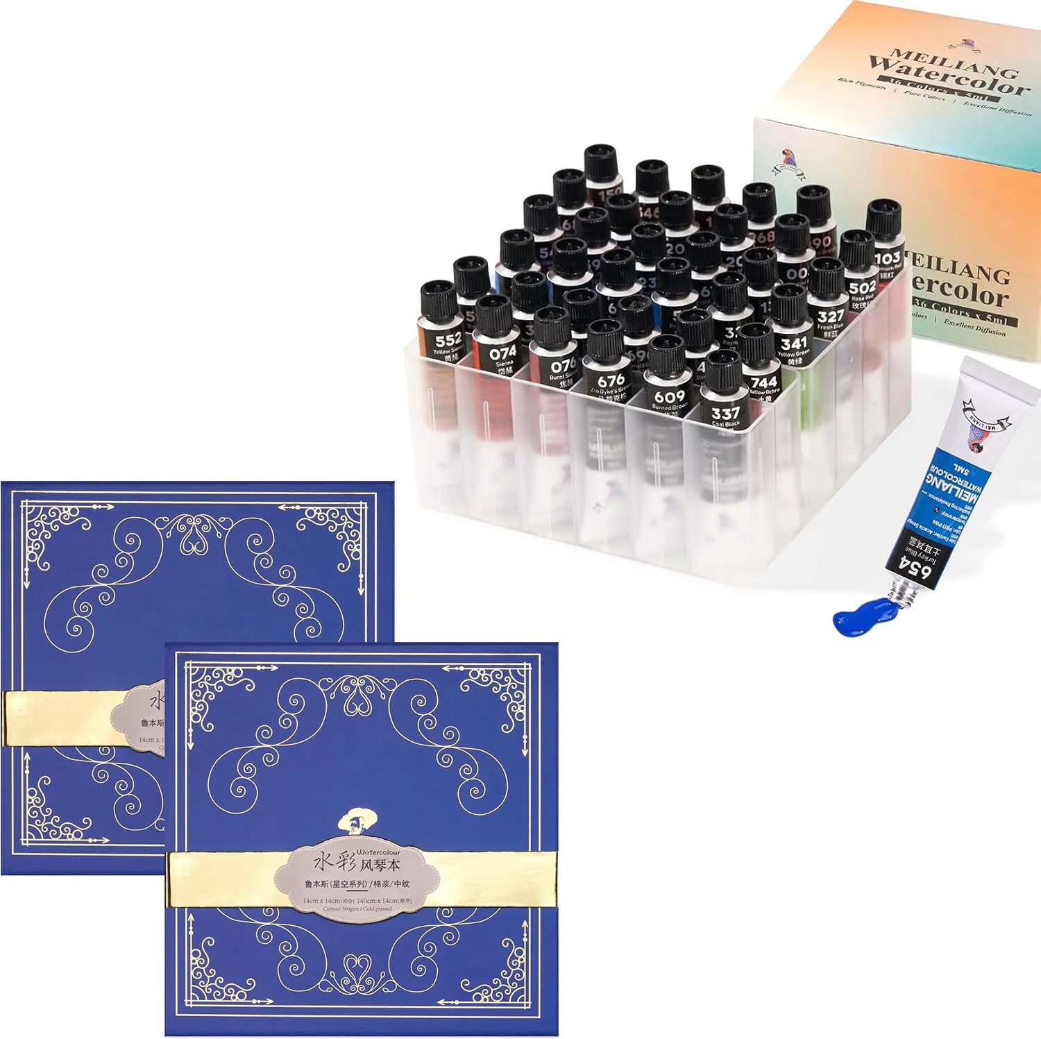 Paul Rubens Cold Press Watercolor Paint Set Bundle Set 36 Colors 14