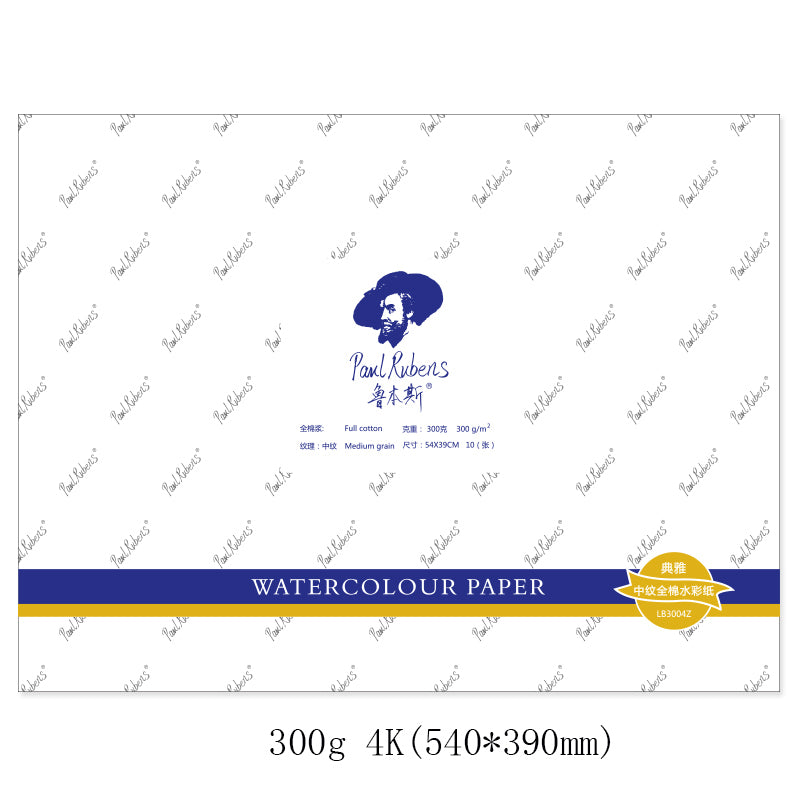 Paul Rubens Watercolor Paper Book, 50% Cotton 300gsm, Medium & Fine Grain — Professional Artist Watercolor Paper