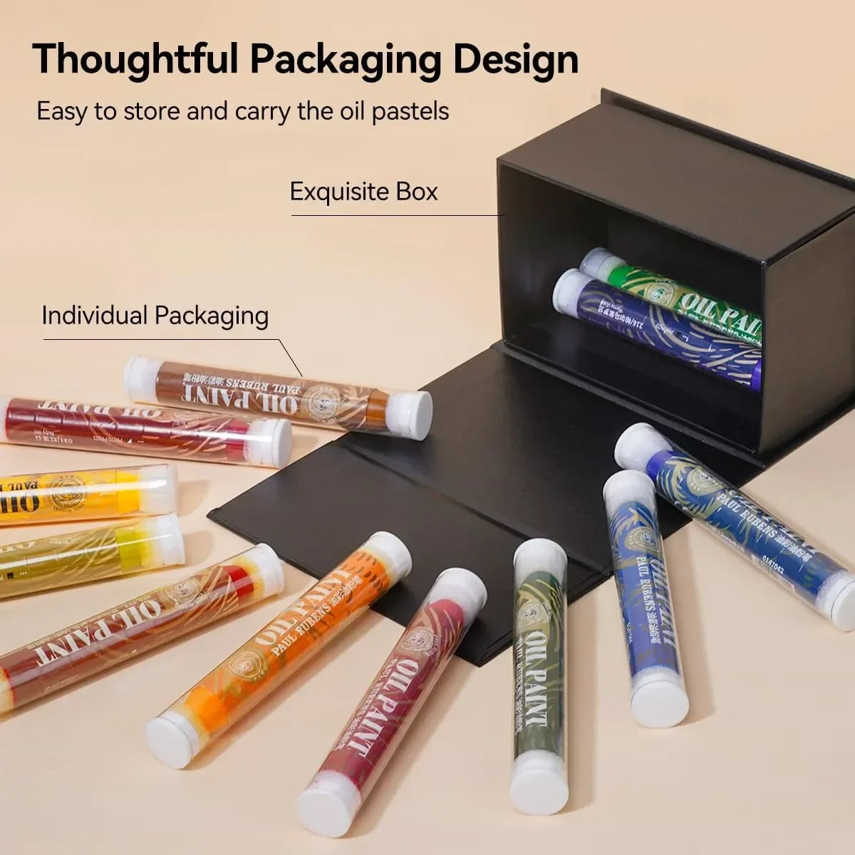 Paul Rubens 12 Vibrant Colors Extra Large Oil Pastels Set A 60g Extra Large White Oil Pastels Set (Pack of 2)