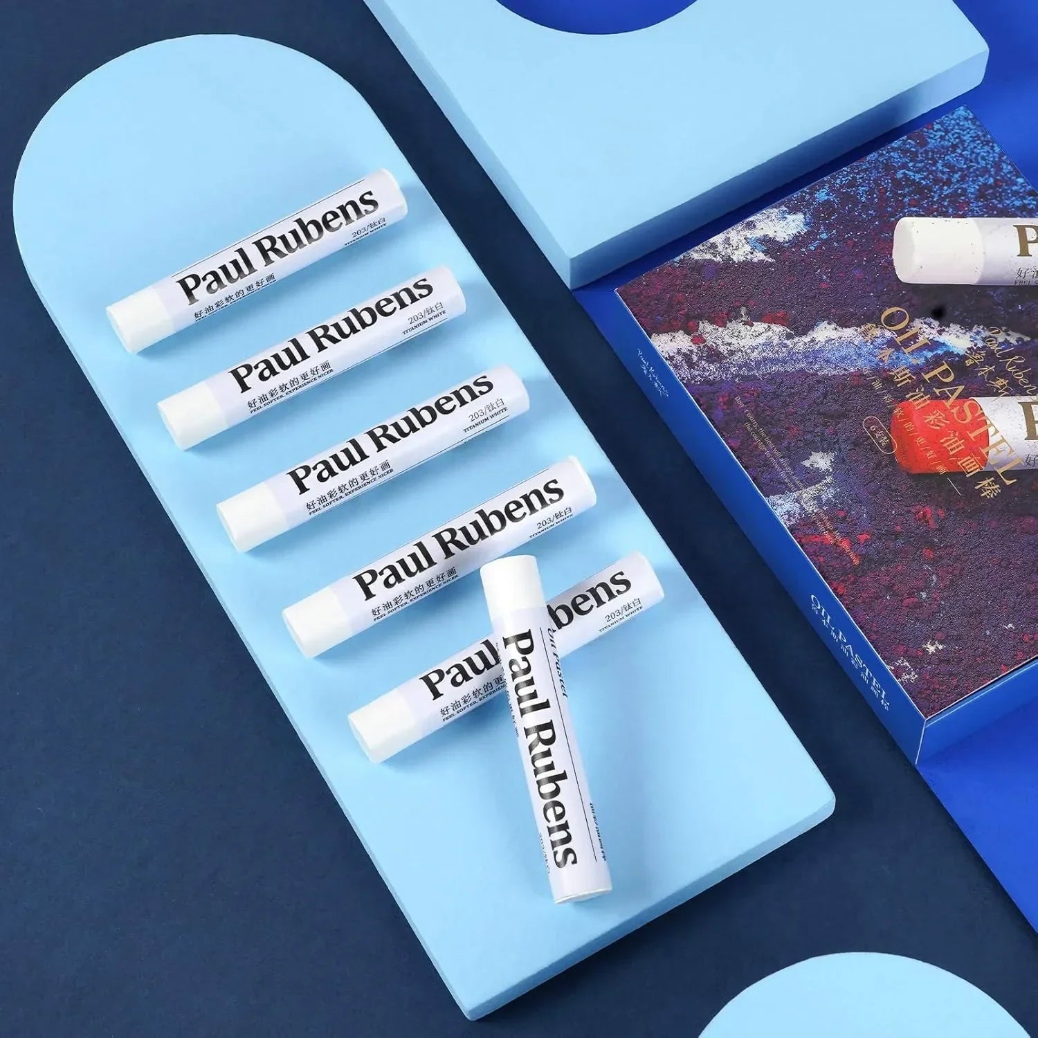 Paul Rubens 12 Vibrant Colors Extra Large Oil Pastels Set B 6 White