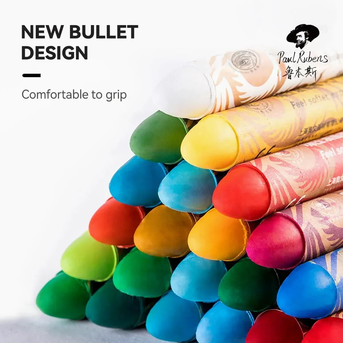 Paul Rubens 48 Vibrant Colors Oil Pastel Set 60g Extra Large Black Oil Pastels Set (Pack of 2)