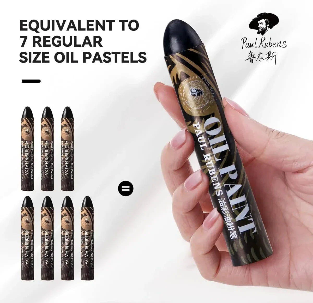 Paul Rubens 48 Vibrant Colors Oil Pastel Set 60g Extra Large Black Oil Pastels Set (Pack of 2)