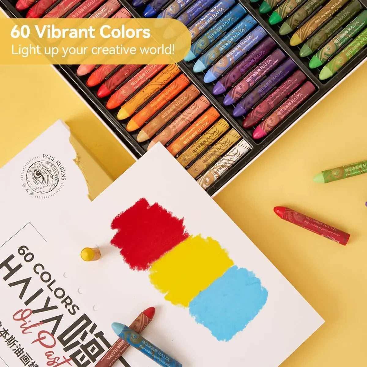 Paul Rubens 60 Vibrant Colors Oil Pastel Set 6 White Oil Pastel Set