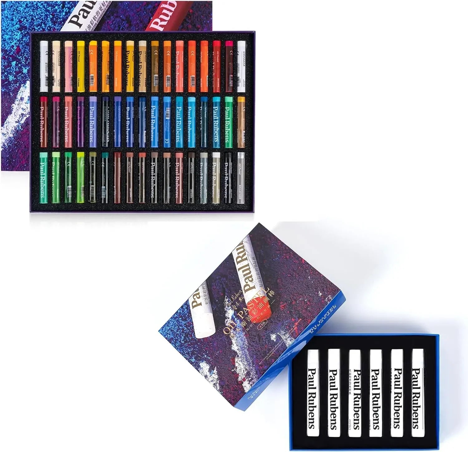 Paul Rubens Classic 50 Vibrant Colors Soft Oil Pastel Set 6 White O