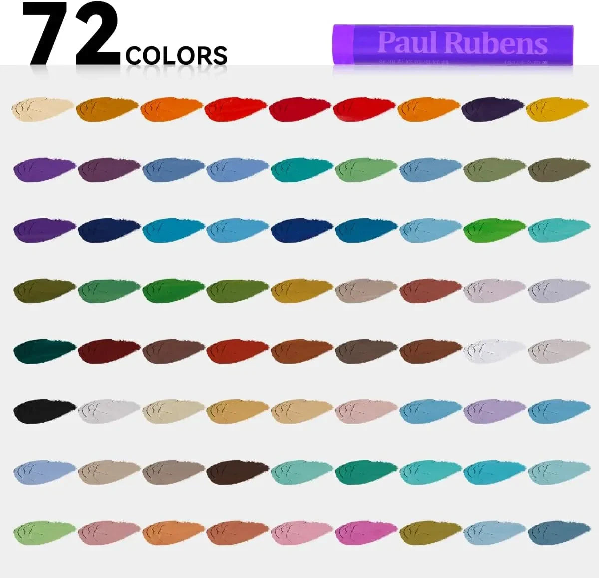 Paul Rubens Oil Pastels for Artists, 72 Landscapes Colors Artist Soft Oil Pastel Set 60g Extra Large Black Oil Pastels Set (Pack of 2)