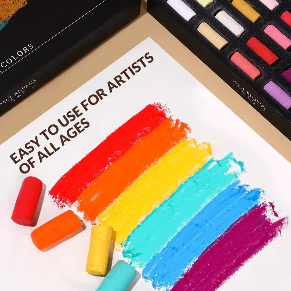 Paul Rubens Metallic Glitter Watercolor Paint Set 72 Colors (Pink Case Soft Chalk)