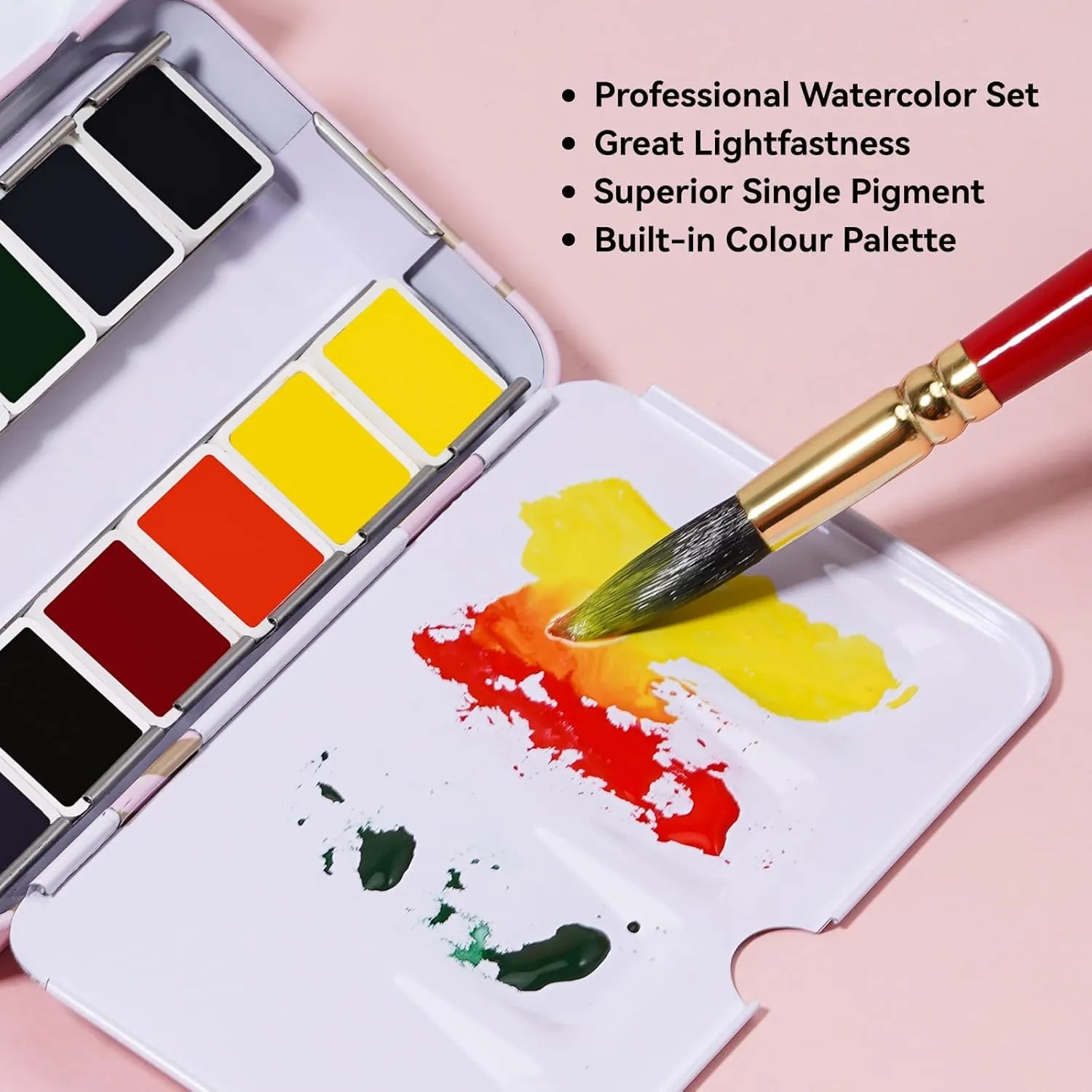 Paul Rubens Professional Watercolor Paint Set 12 Colors