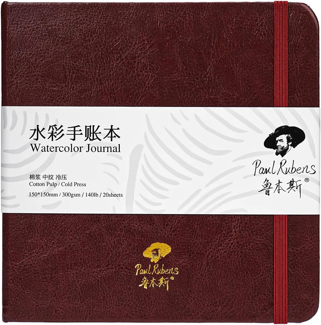 Paul Rubens Acid-Free Watercolor Paper 40 Sheets 100 Cotton (Cold Press Journal Square)