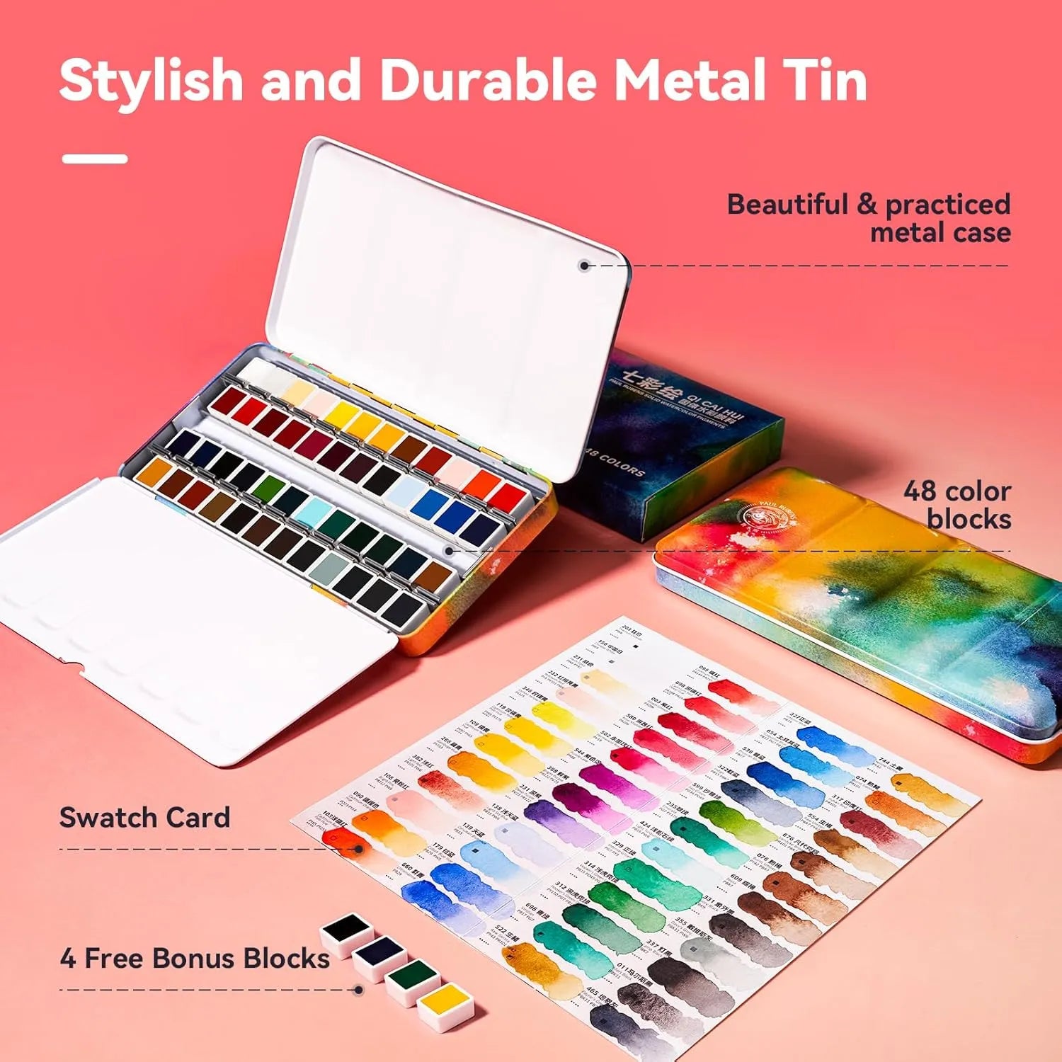 Paul Rubens Professional Watercolor Paint Set Bundle Set 48 Colors