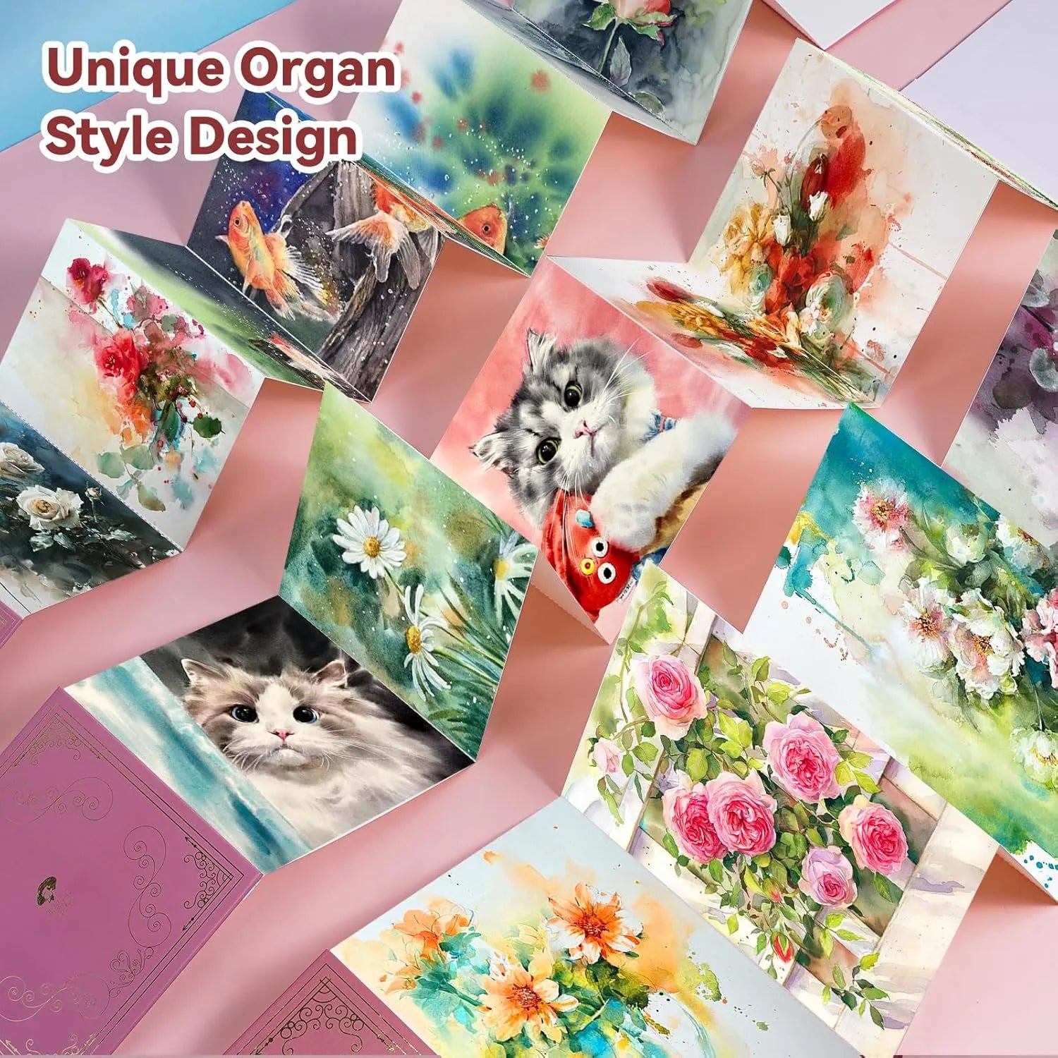 Paul Rubens Pink Organ Style Watercolor Journal