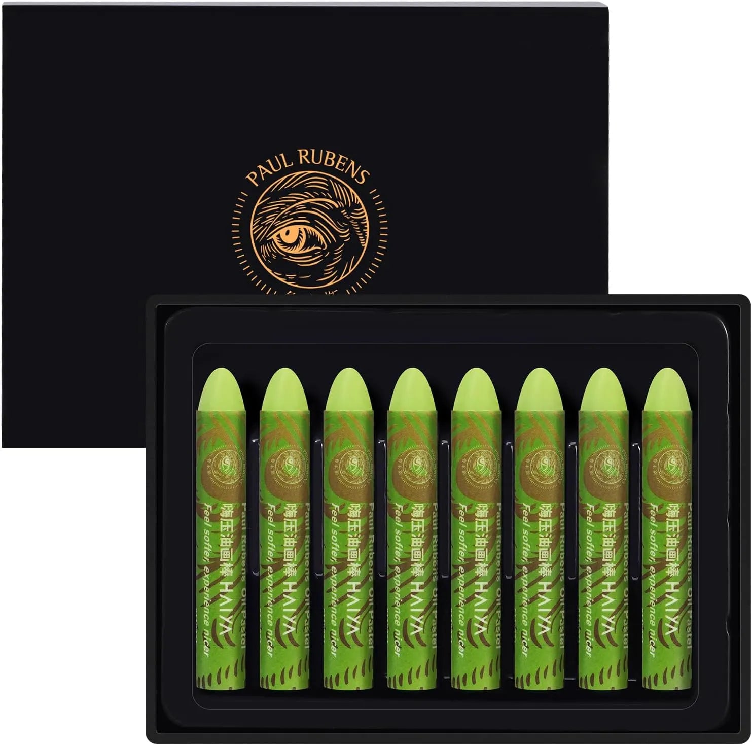 Paul Rubens White Oil Pastels 8 Pack Ultra-Soft Blendable Bullet Tip Art Supplies