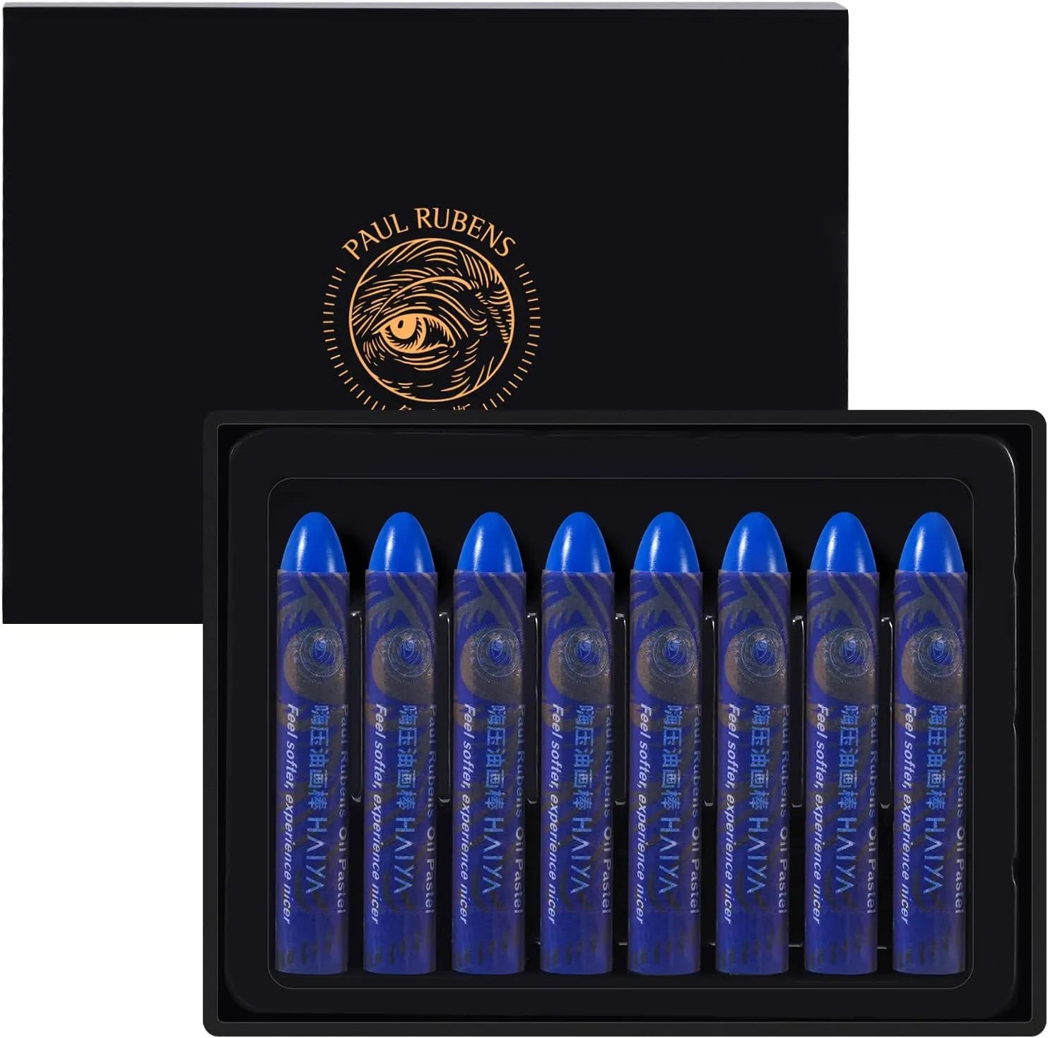 Paul Rubens White Oil Pastels 8 Pack Ultra-Soft Blendable Bullet Tip Art Supplies