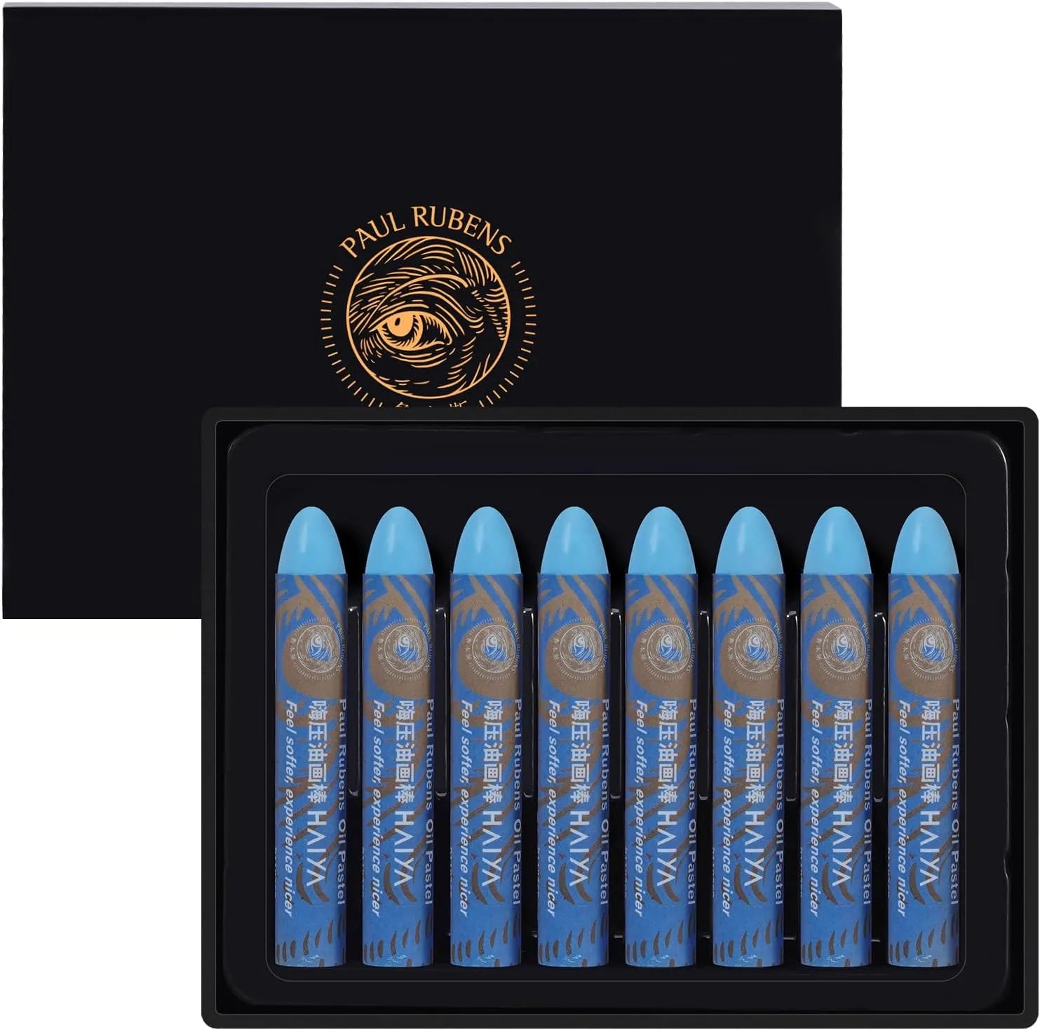 Paul Rubens White Oil Pastels 8 Pack Ultra-Soft Blendable Bullet Tip Art Supplies